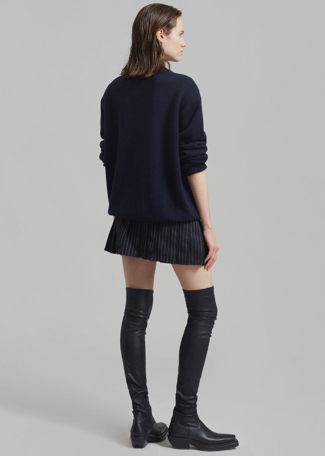 Rafaela Padded Knit Sweater - Navy #10