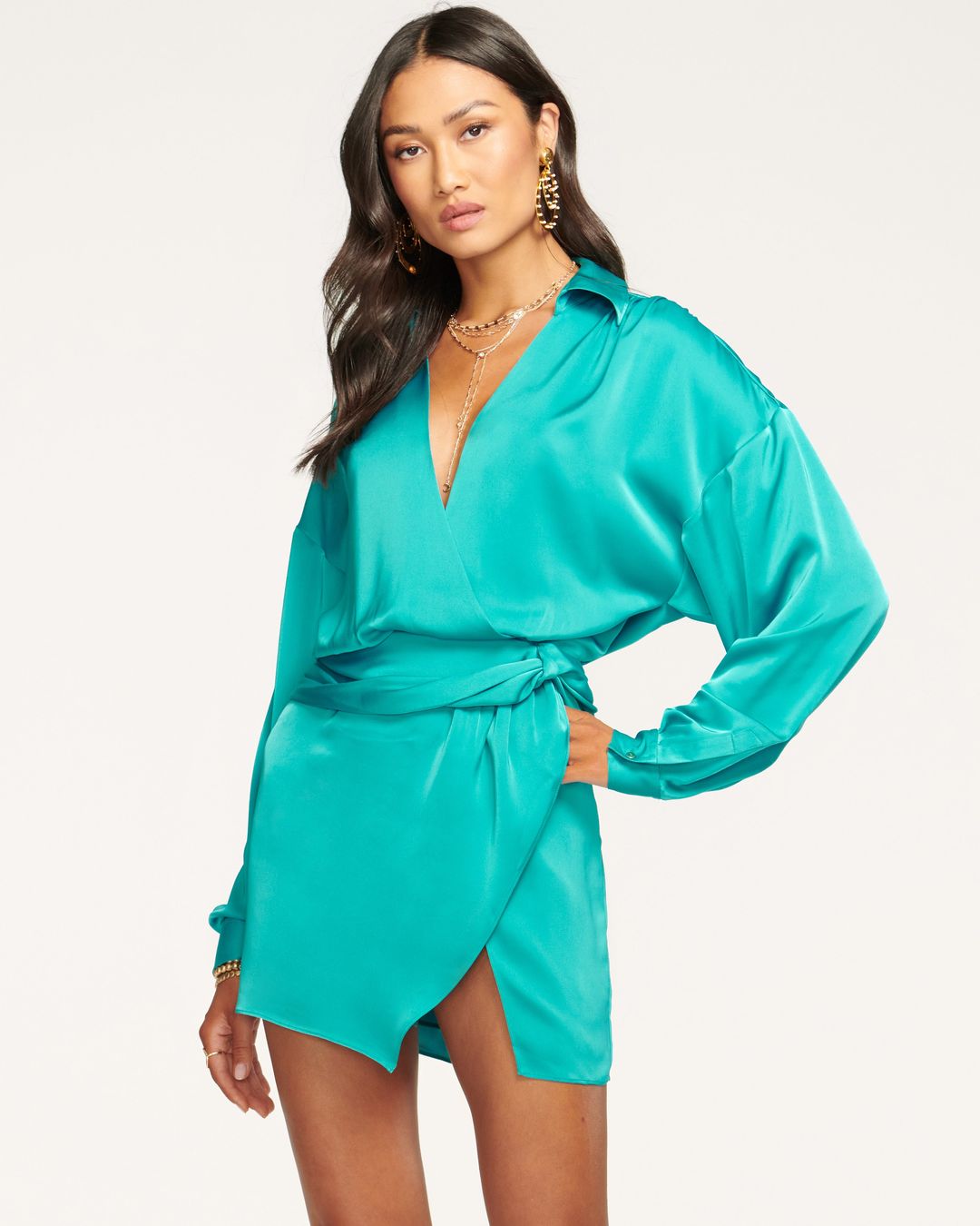 Jaymie Wrap Mini Dress #4