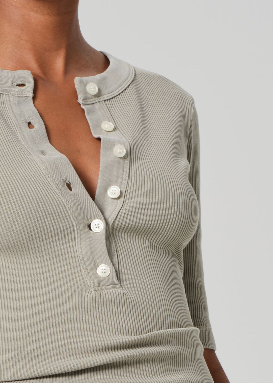 Nali Short Sleeve Henley in Flora #4