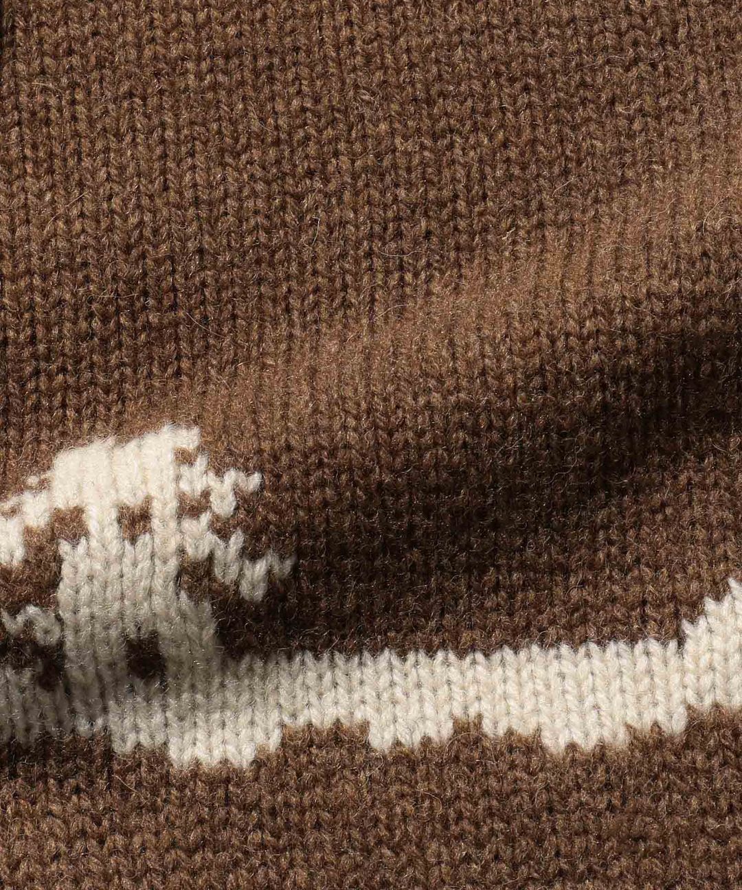 BEAMS Plus Crew Neck Intarsia 3G in Brown #5