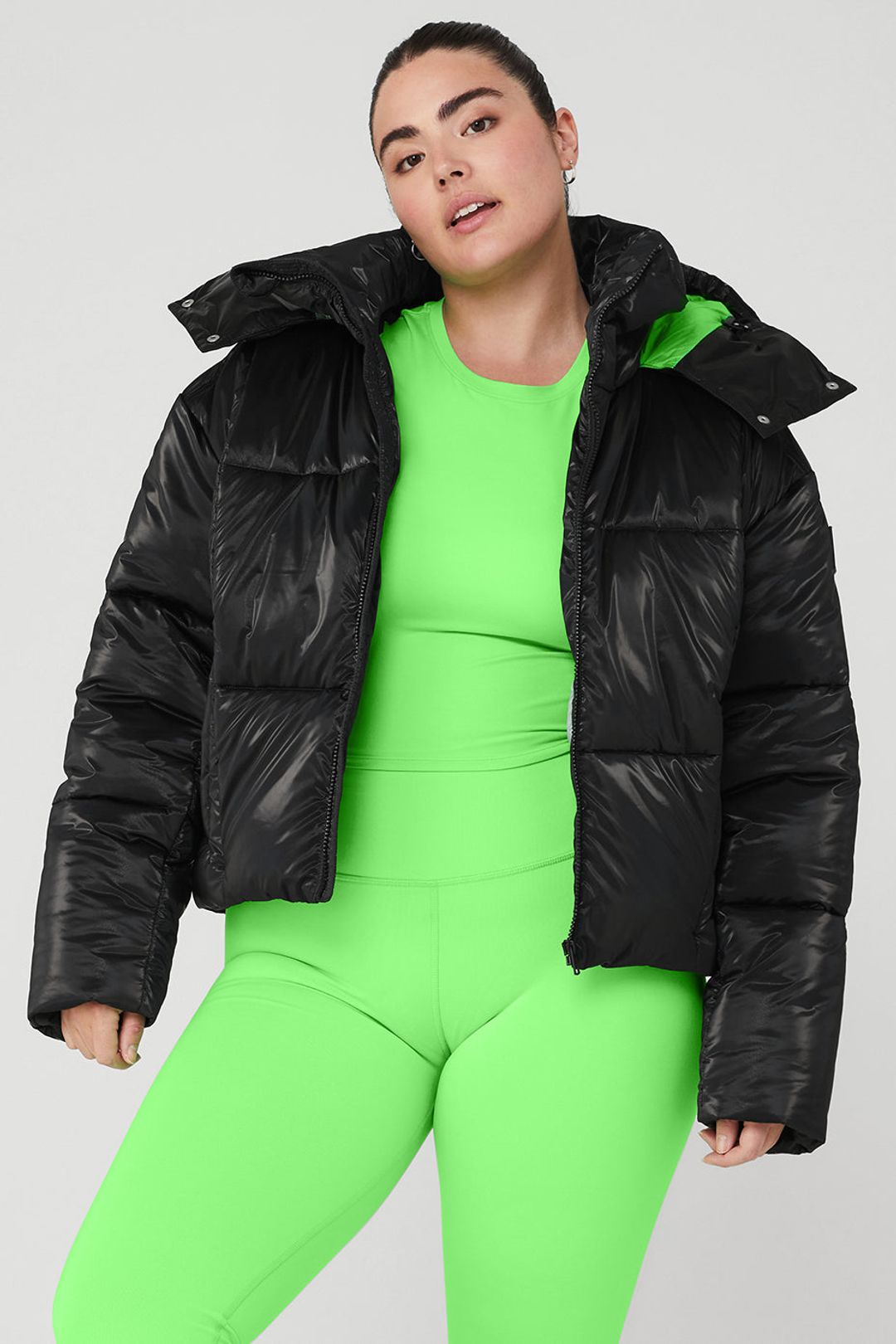 Pearlized Pristine Puffer - Black/Green Glow #6