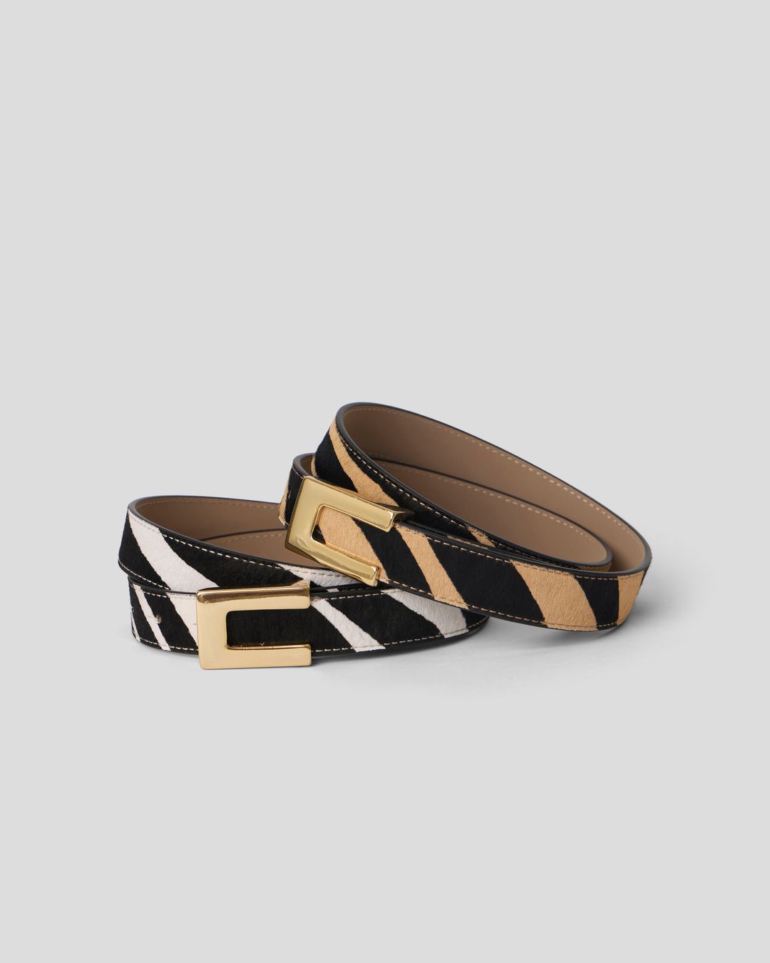 NATE CALF-HAIR LEATHER BELT #7