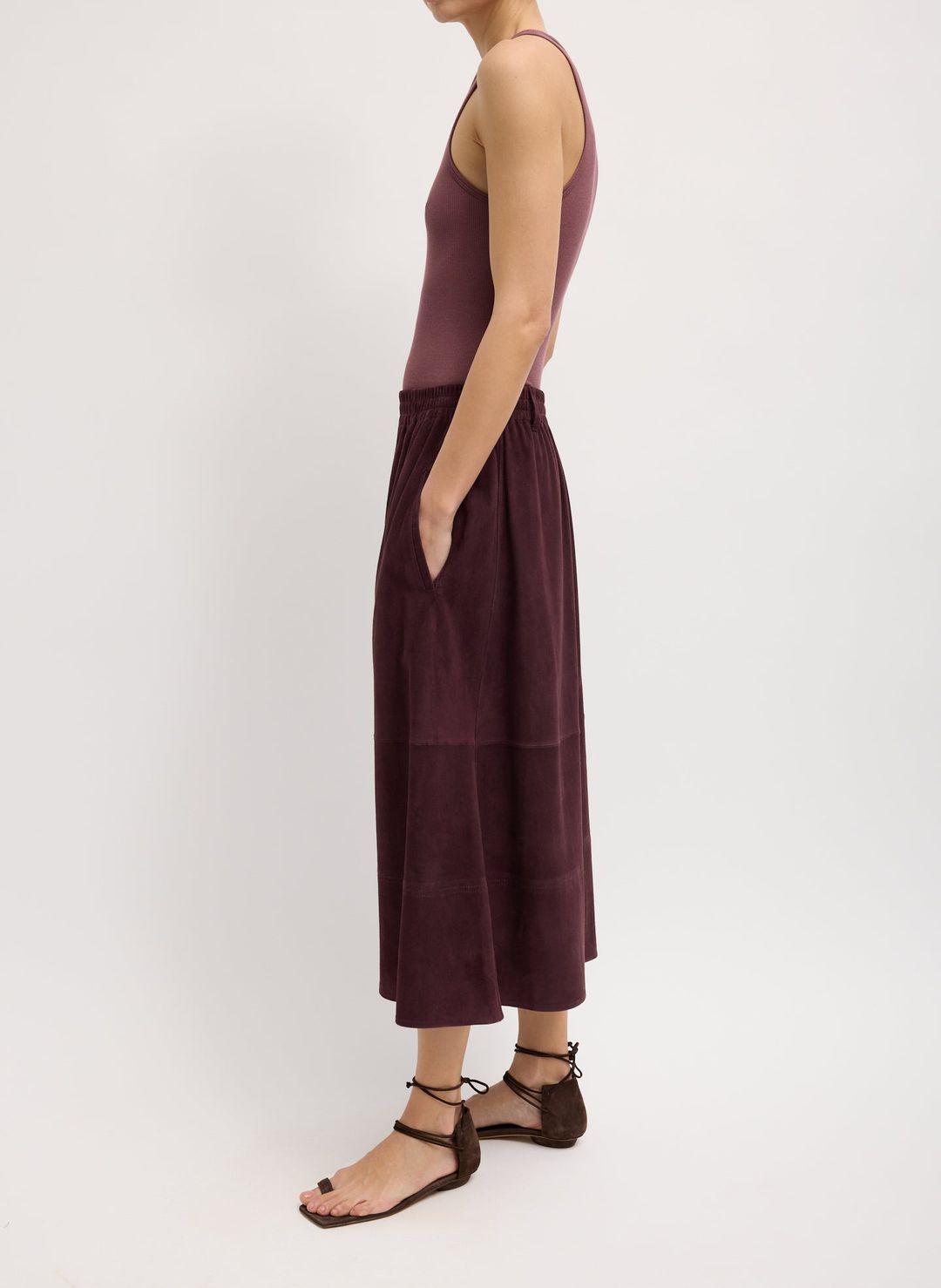 Cassiterite Suede Pull On Full Skirt #2