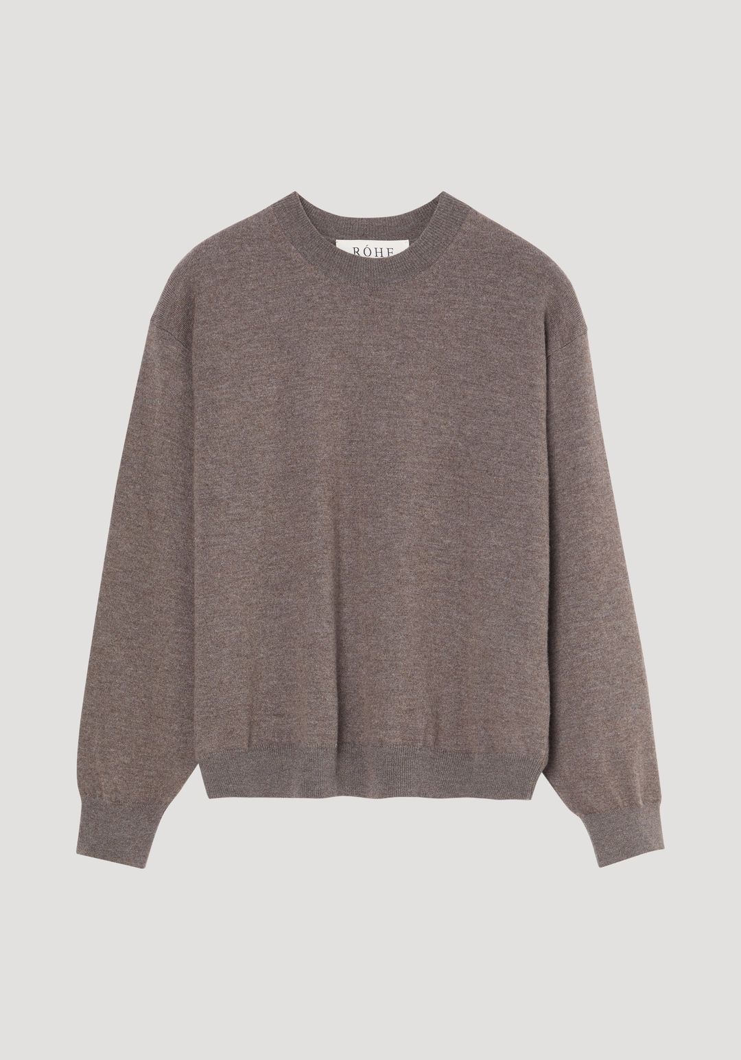 Crew-neck with open armhole | mud melange #6