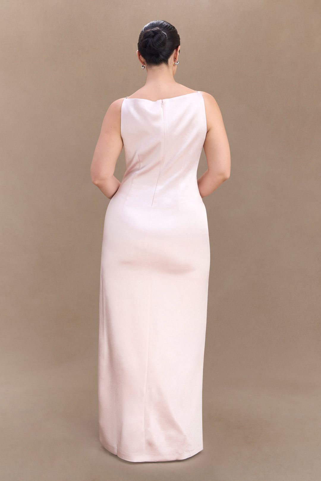 Violet Sleeveless Satin Maxi Dress - Soft Pink #6