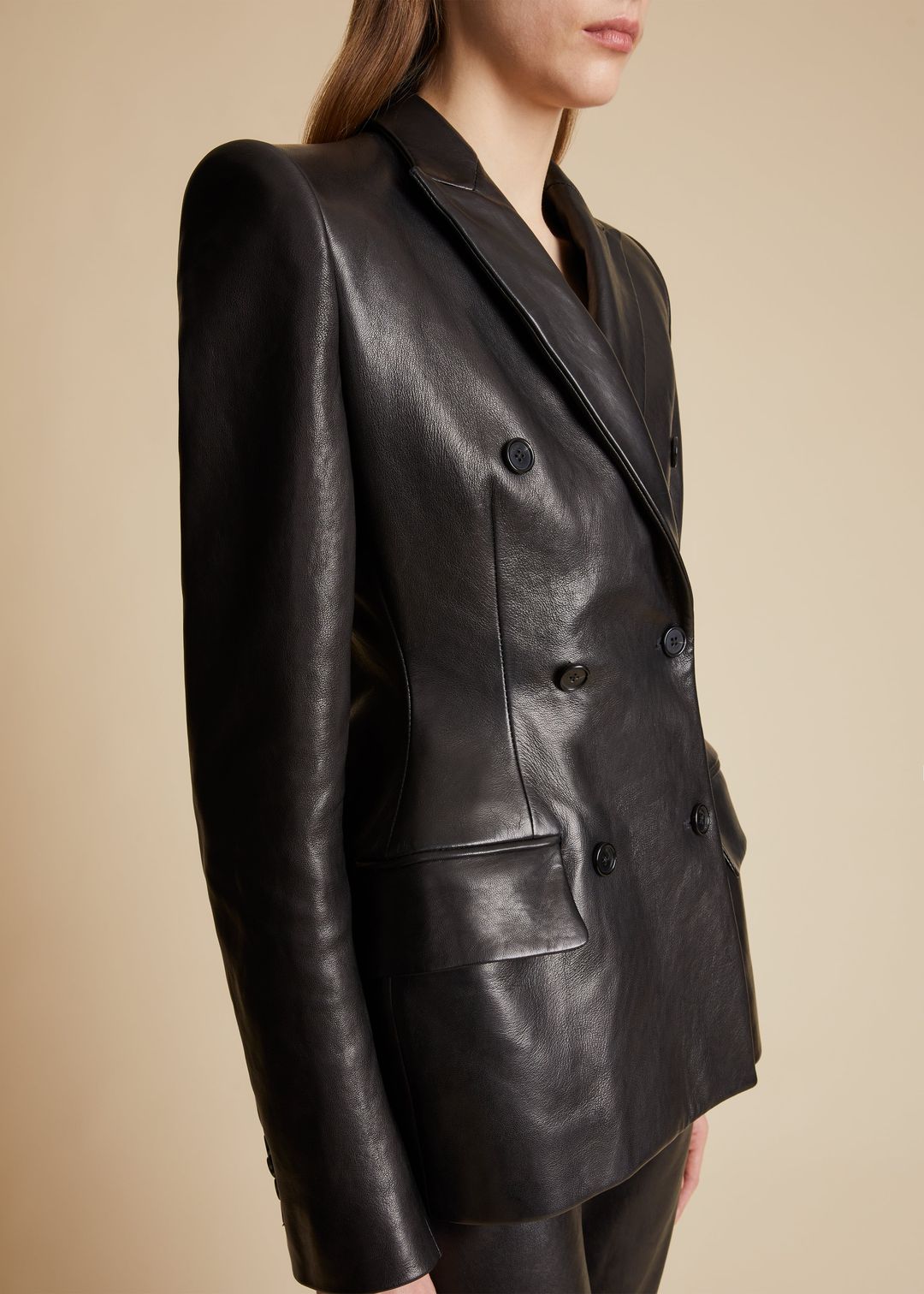 The Martu Blazer in Black Leather #4