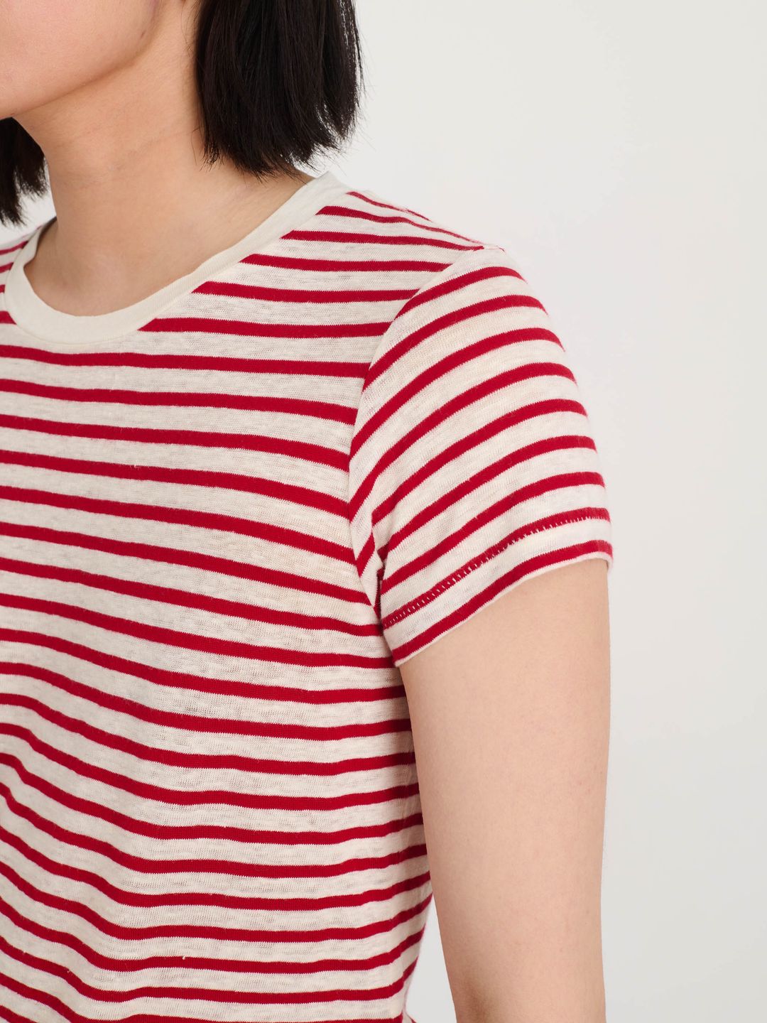 Prospect Striped Tee in Linen #4