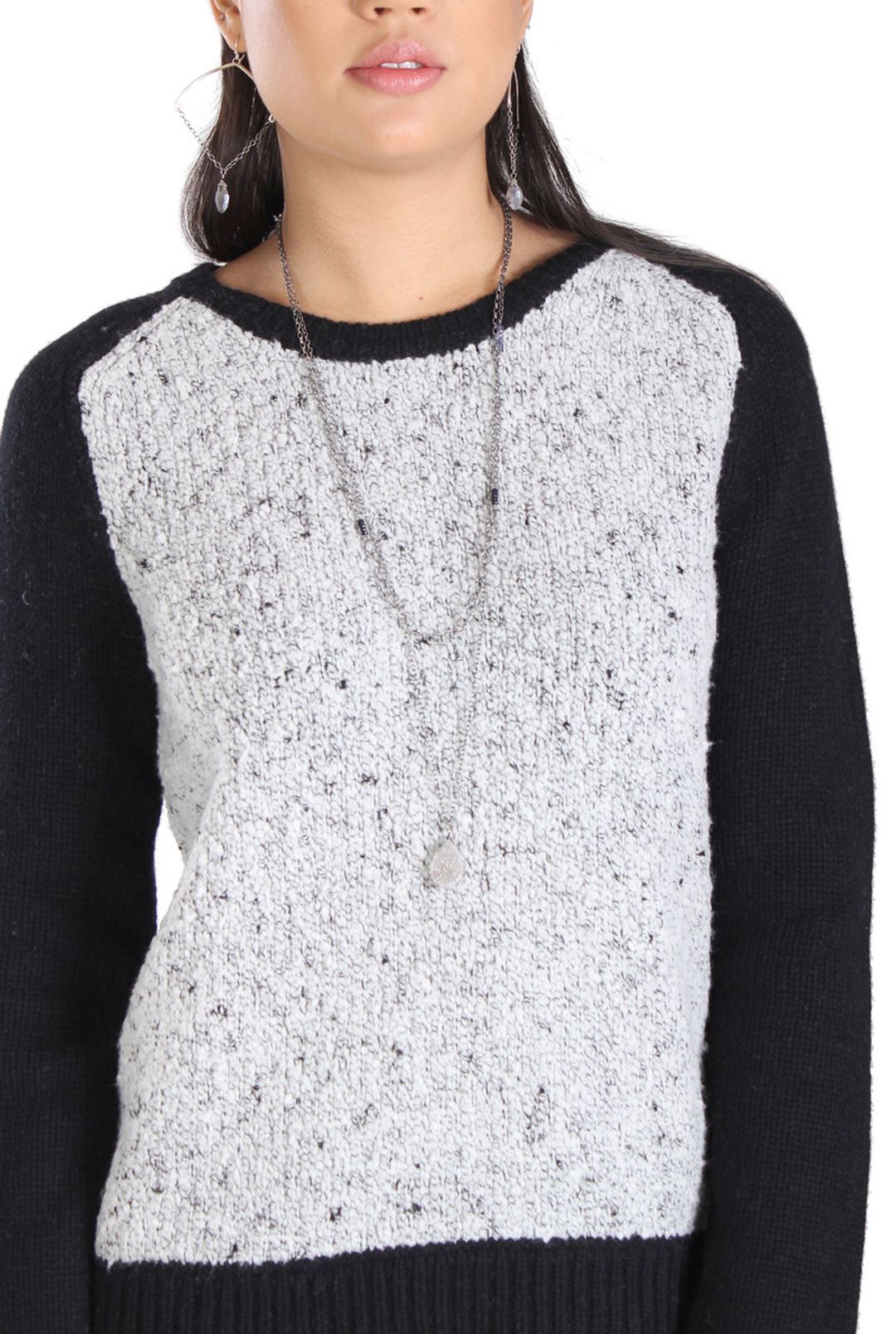 Portia Pullover in Black / Grey