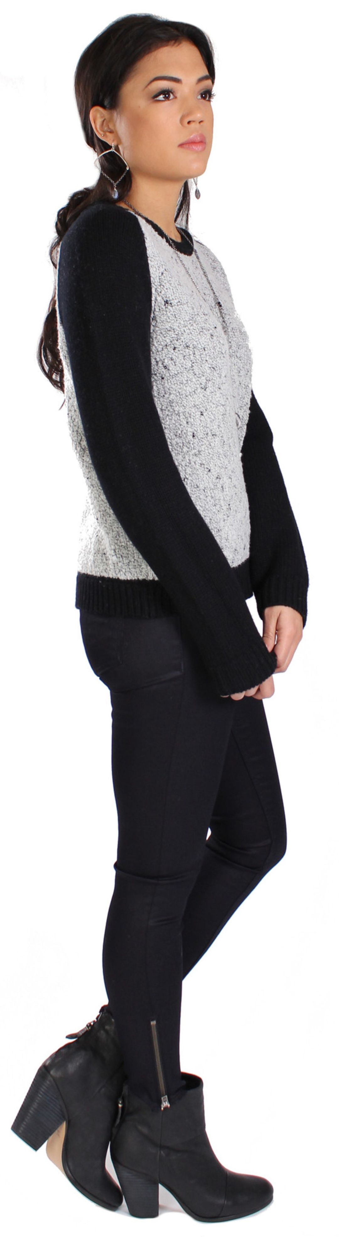 Portia Pullover in Black / Grey #4