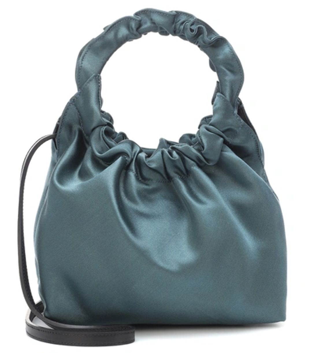 Double Circle Small Satin Tote In Blue #6