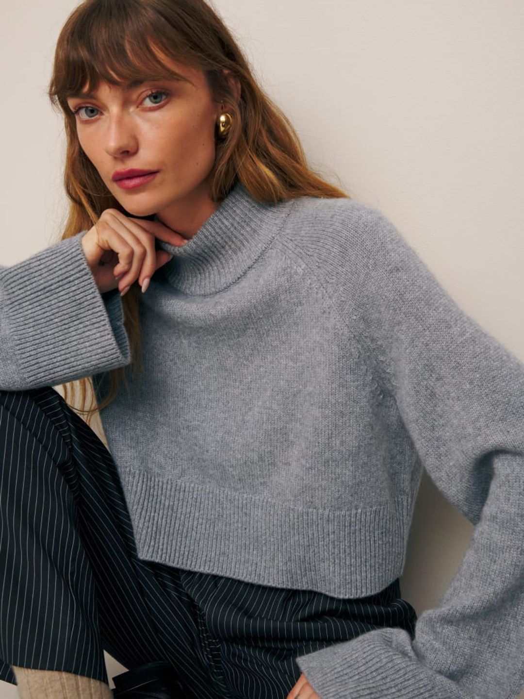Garrett Cashmere Cropped Turtleneck