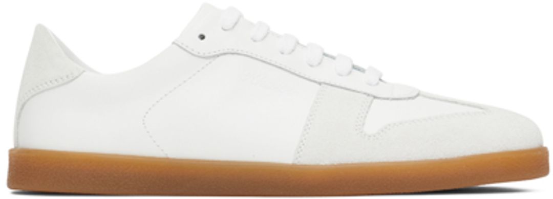 Walker suede-trimmed leather sneakers #8