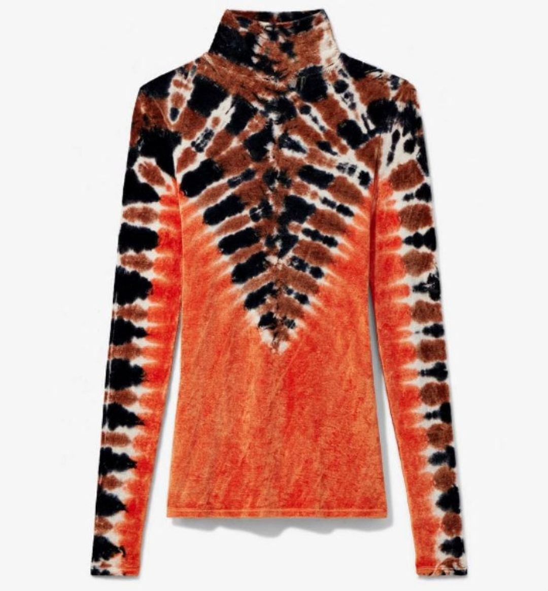 Tie-Dye Print Mock Neck Sweatshirt