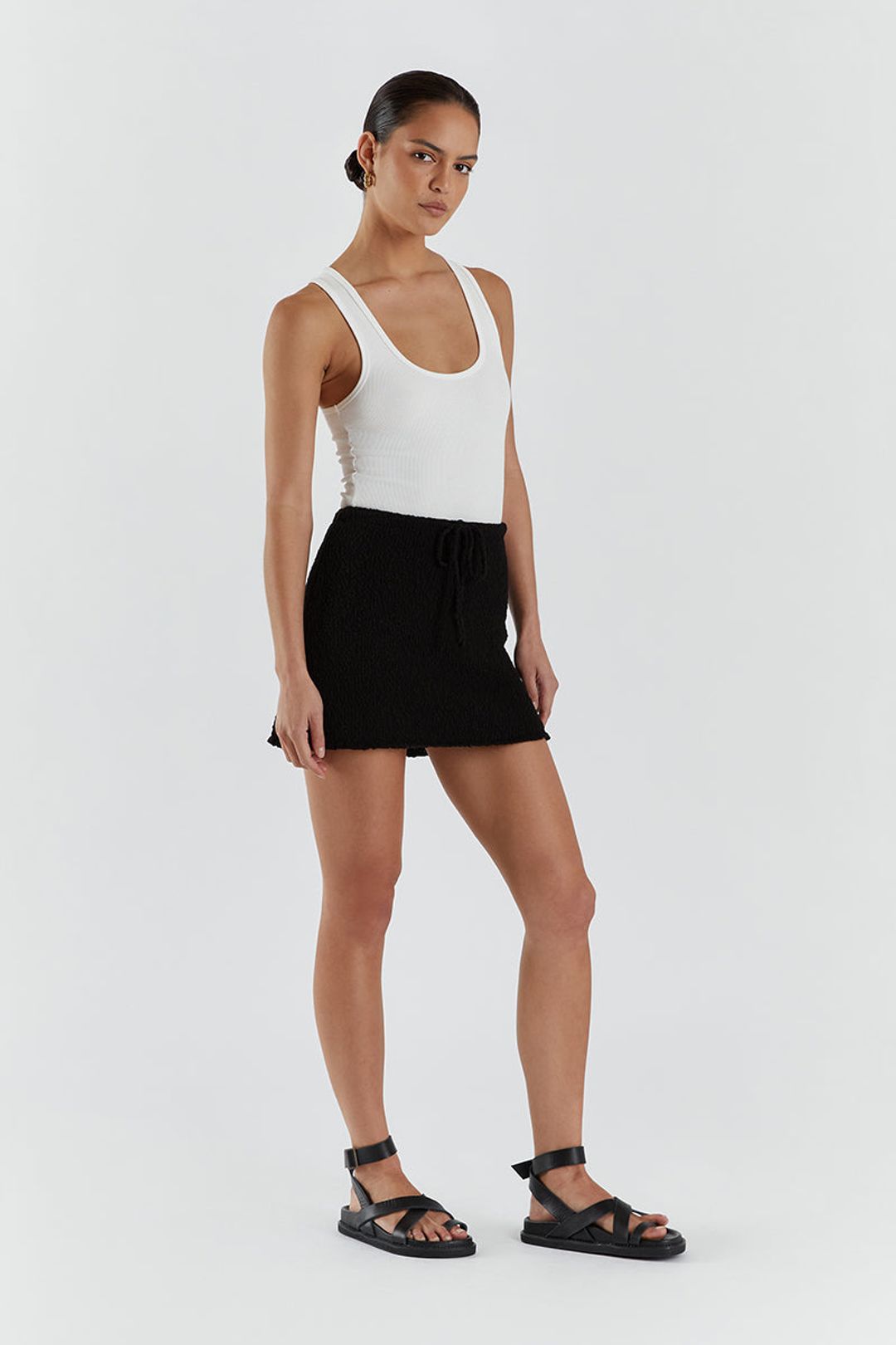 DION BLACK BOUCLE MINI SKIRT #3