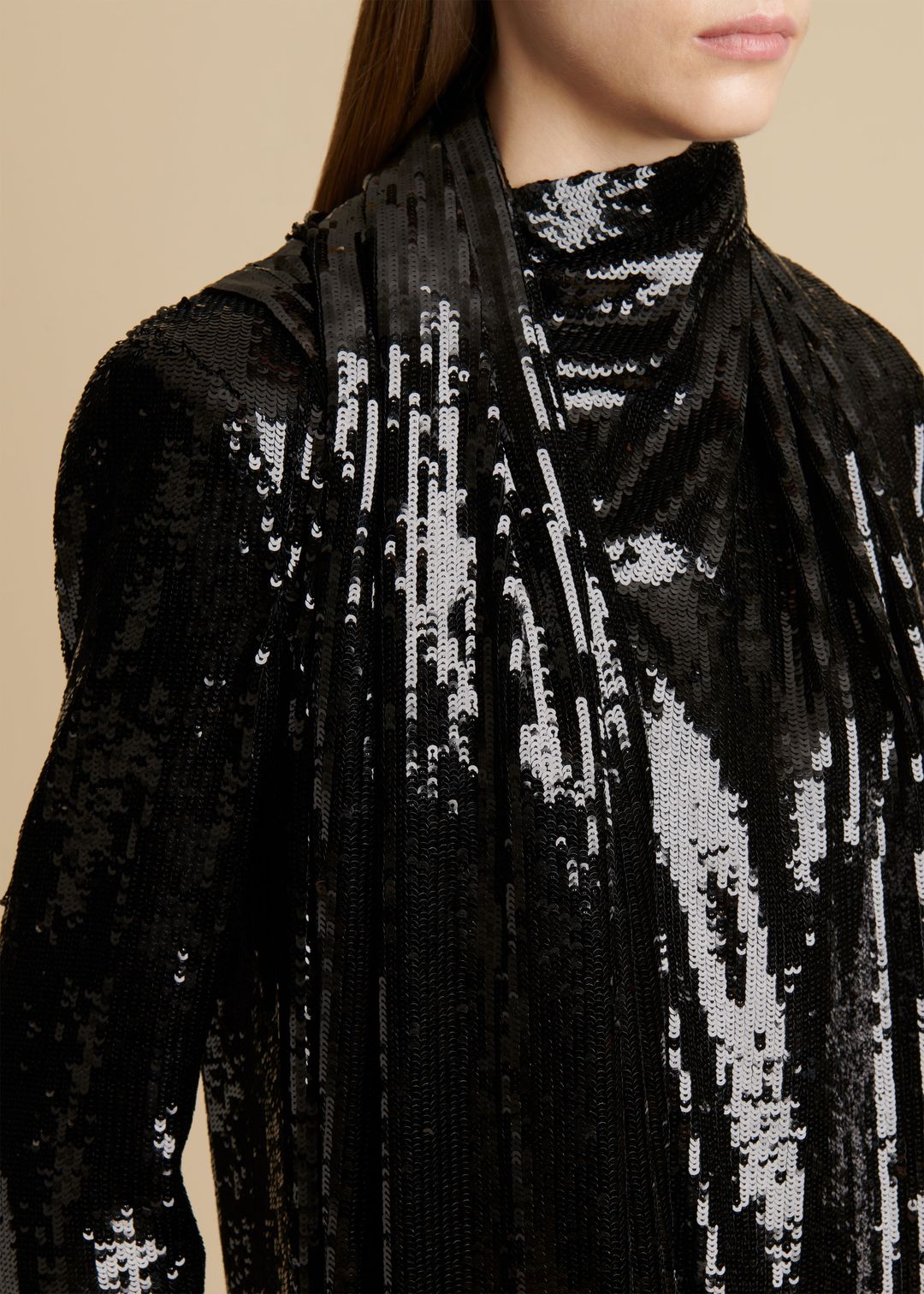 The Shaz Dress in Black Sequin #4