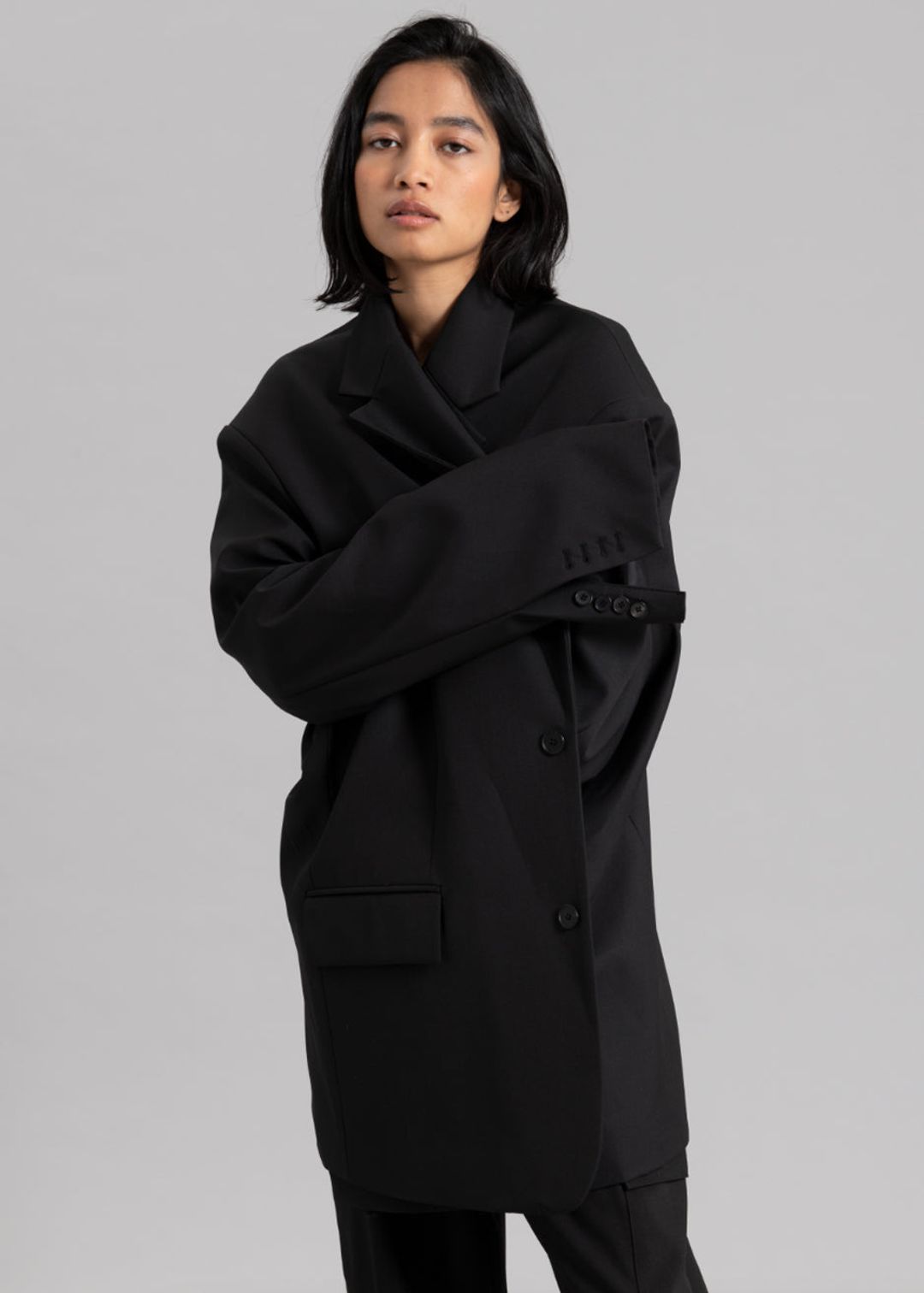 Dee Maxi Oversized Blazer - Black #7