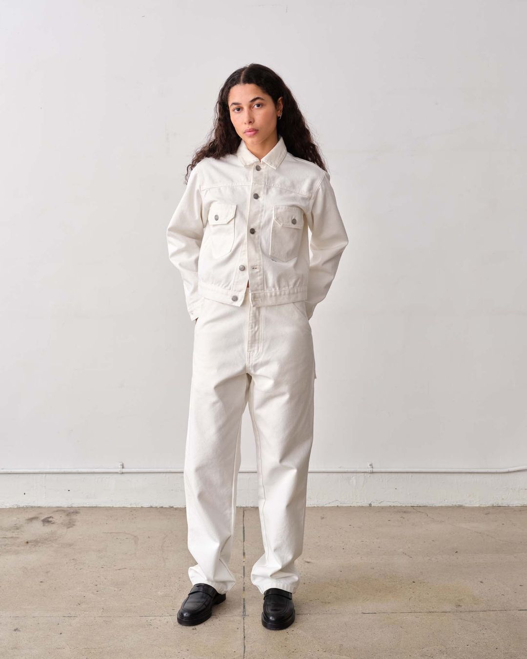 Washed Canvas Work-Wear Jacket in White #4