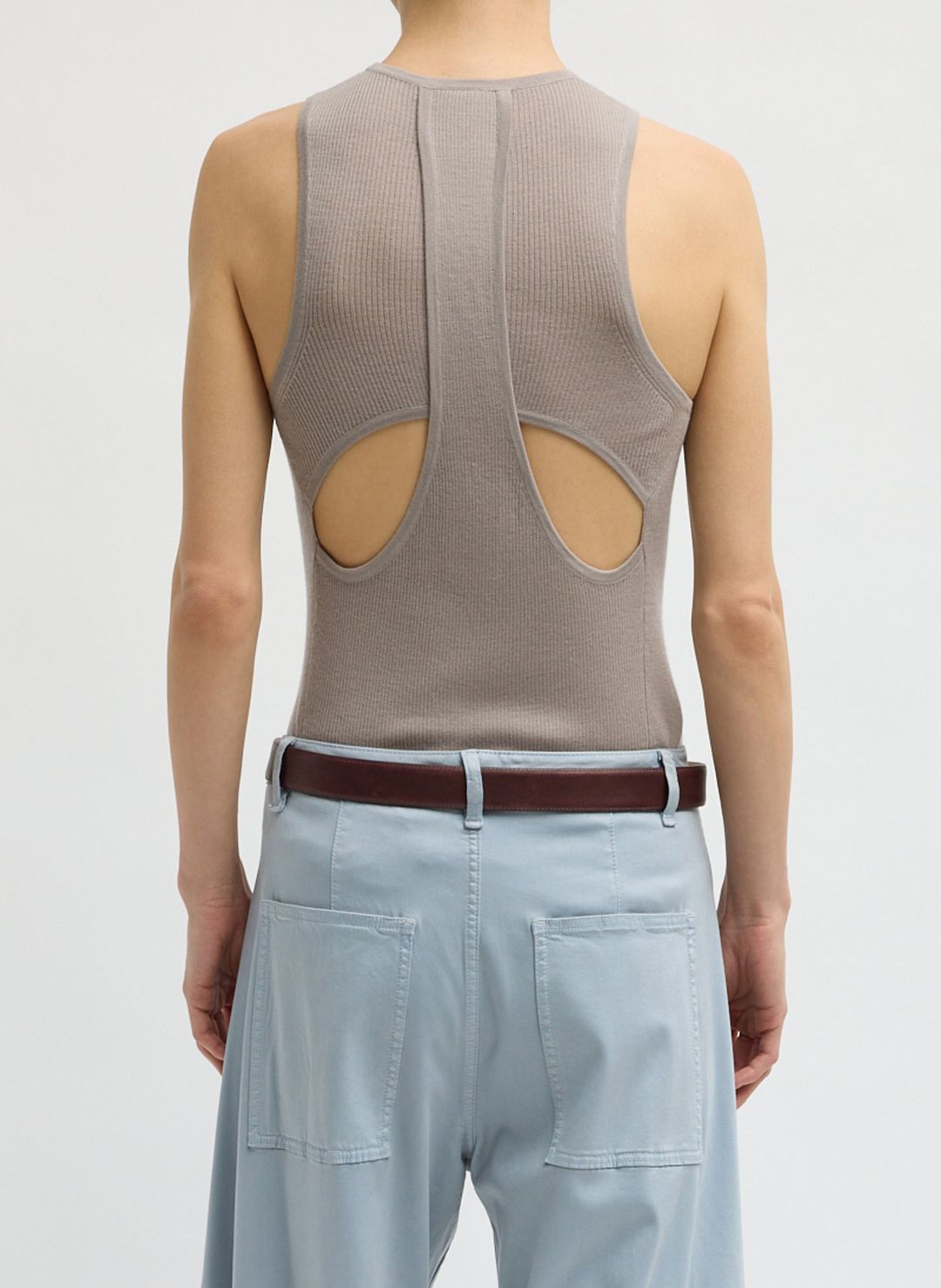 Feather Weight Ribbed Cut Out Tank Top #4