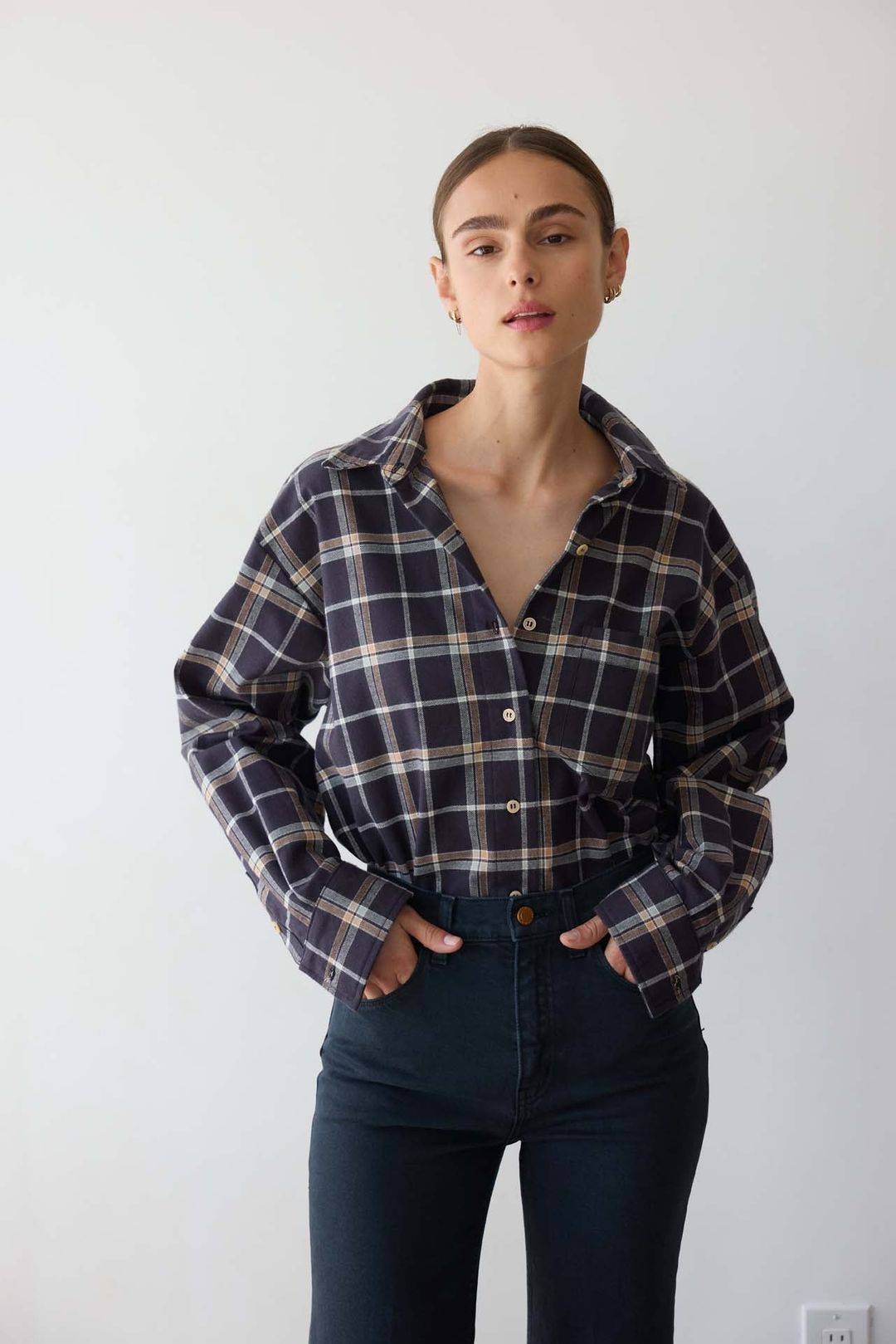 The Weekend Shirt in Charcoal Plaid