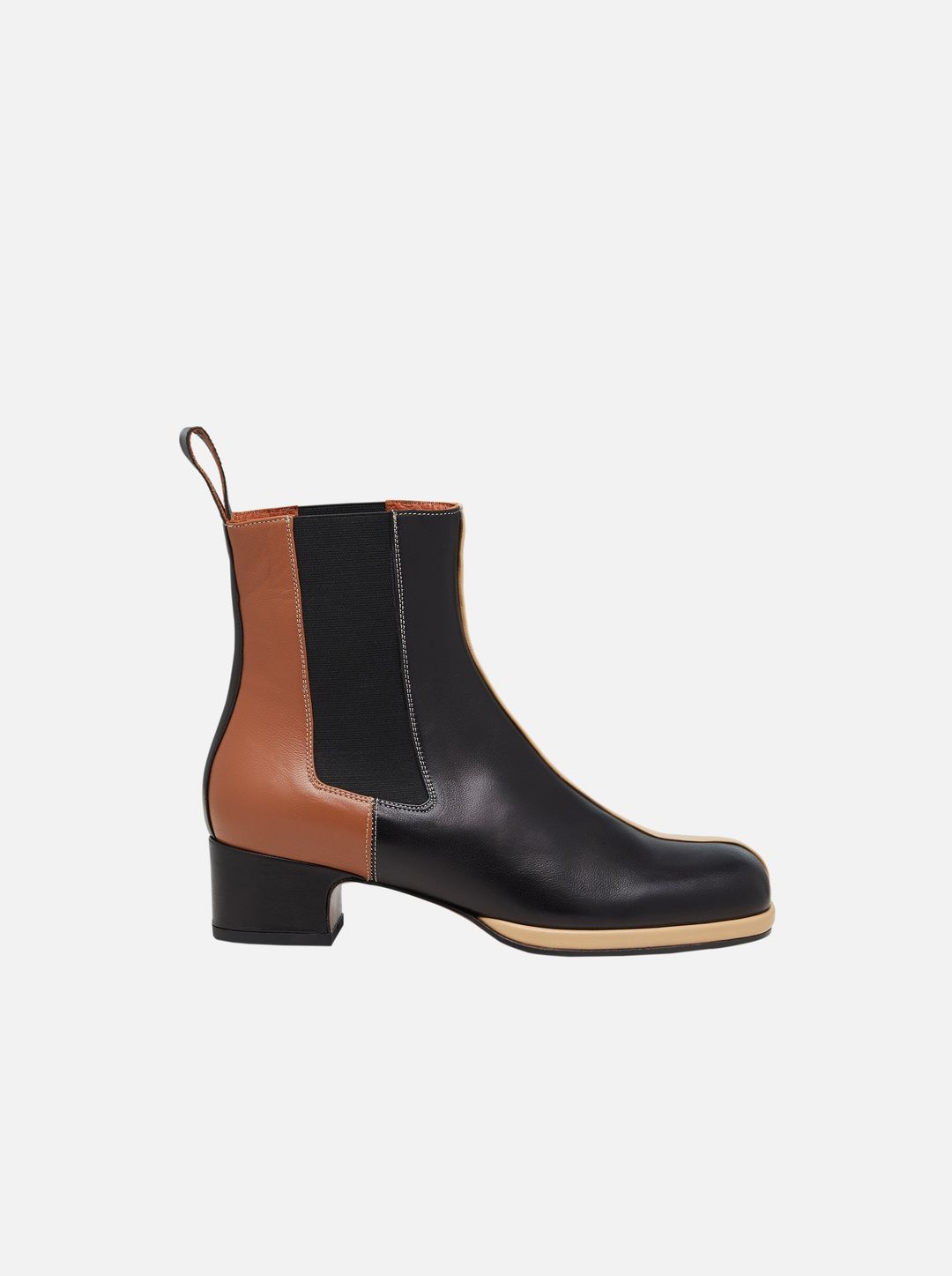 Chelsea Boots Black & Cream & Cognac Soft