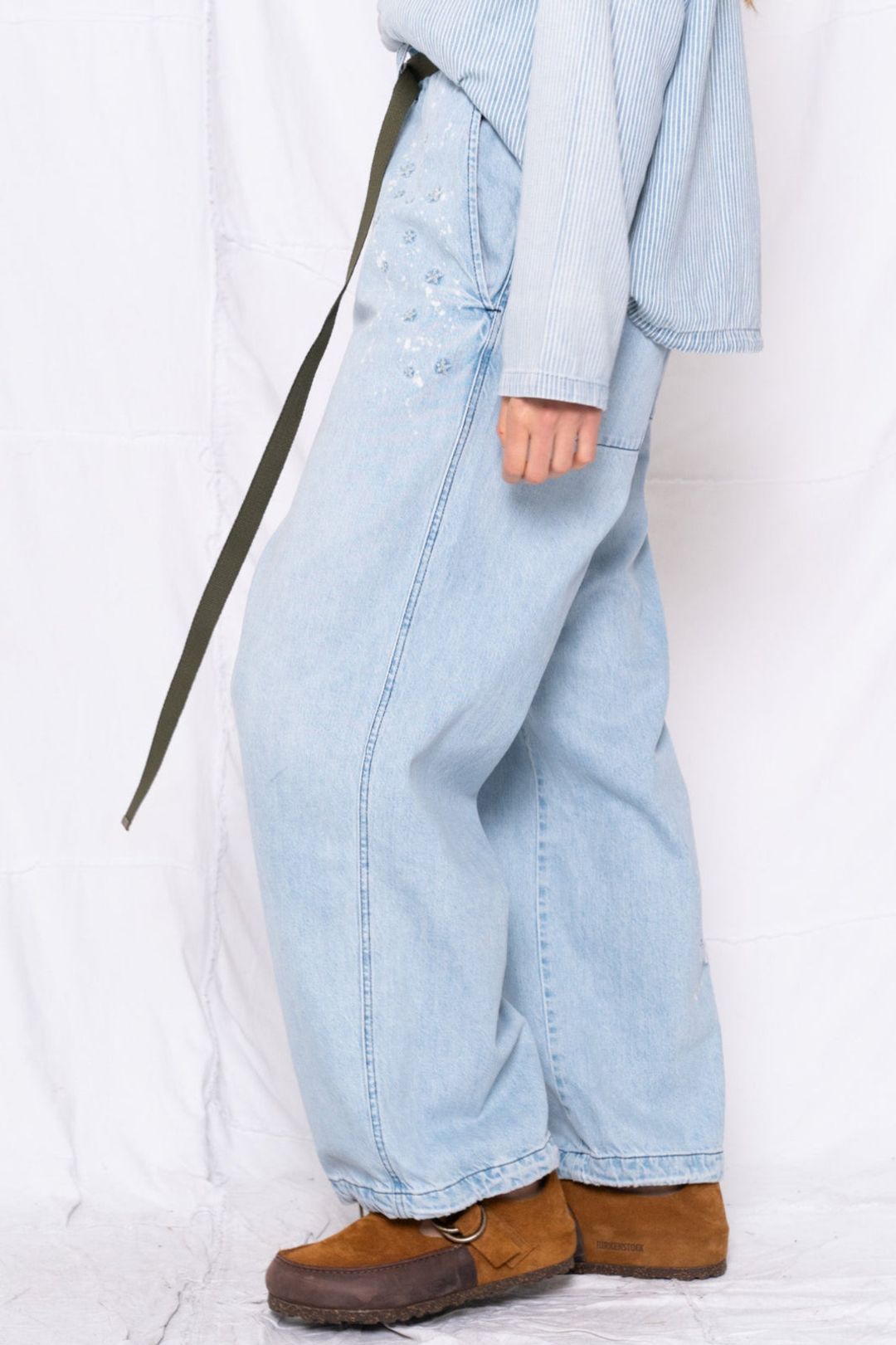 P78 Comfort Denim Stars Embroidery Sunfaded Sky Blue