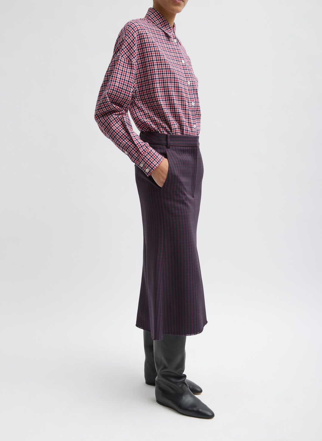 Jules Wool Gingham Sculpted Silke Skirt #3