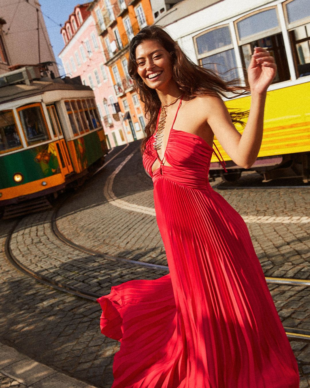 Geneva Pleated Halter Maxi Dress #9