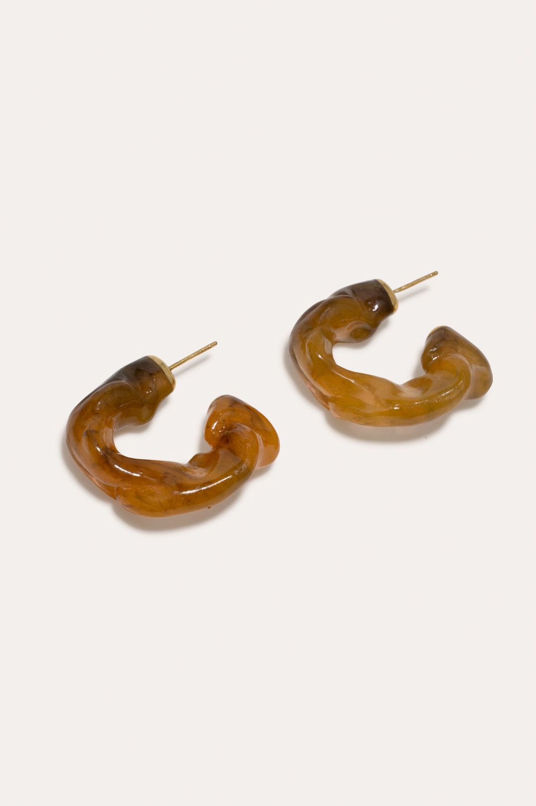 Ruffle - Tortoise Shell Bio Resin and Gold Vermeil Earrings