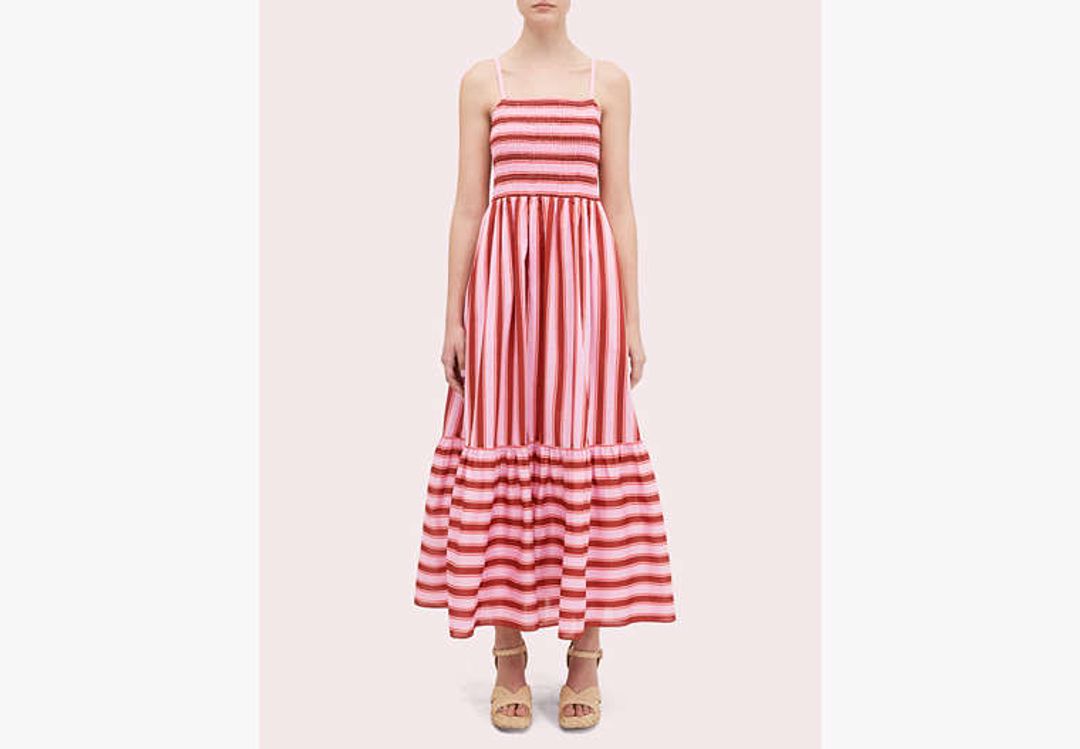 calais stripe smocked dress