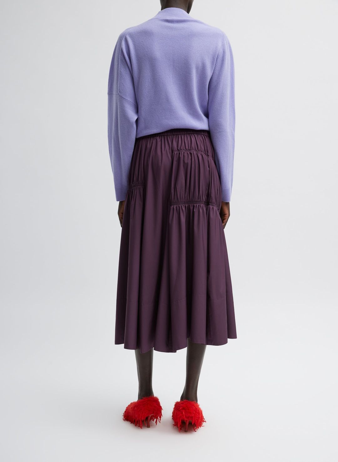 Shirred Nylon Paneled Skirt #4