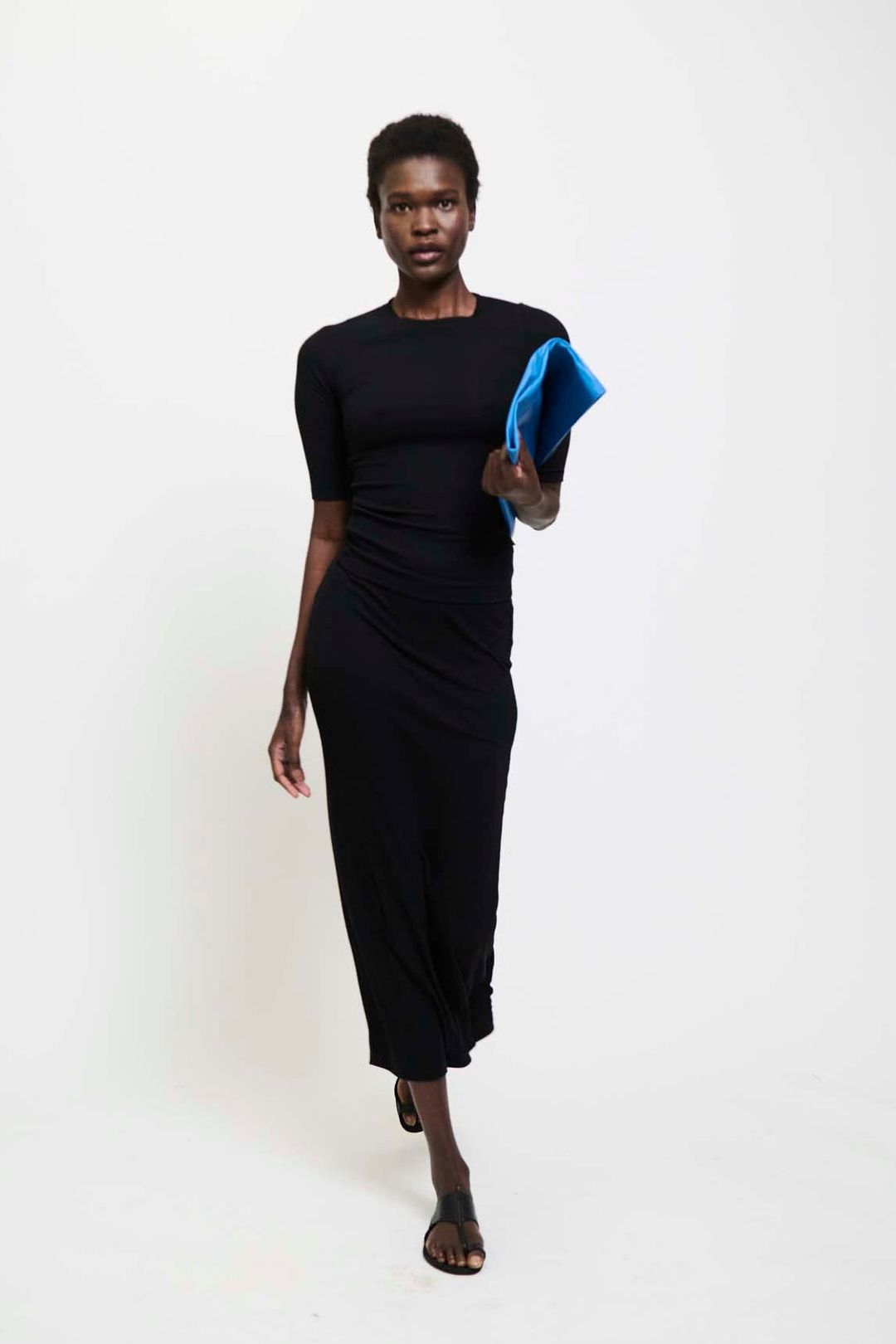 The Rib Pencil Skirt in Black