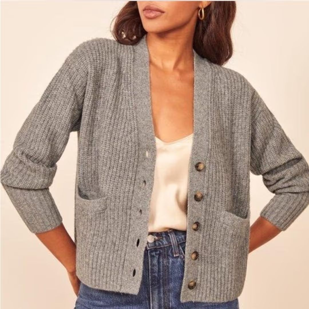 Morgan button cardigan  in Grey