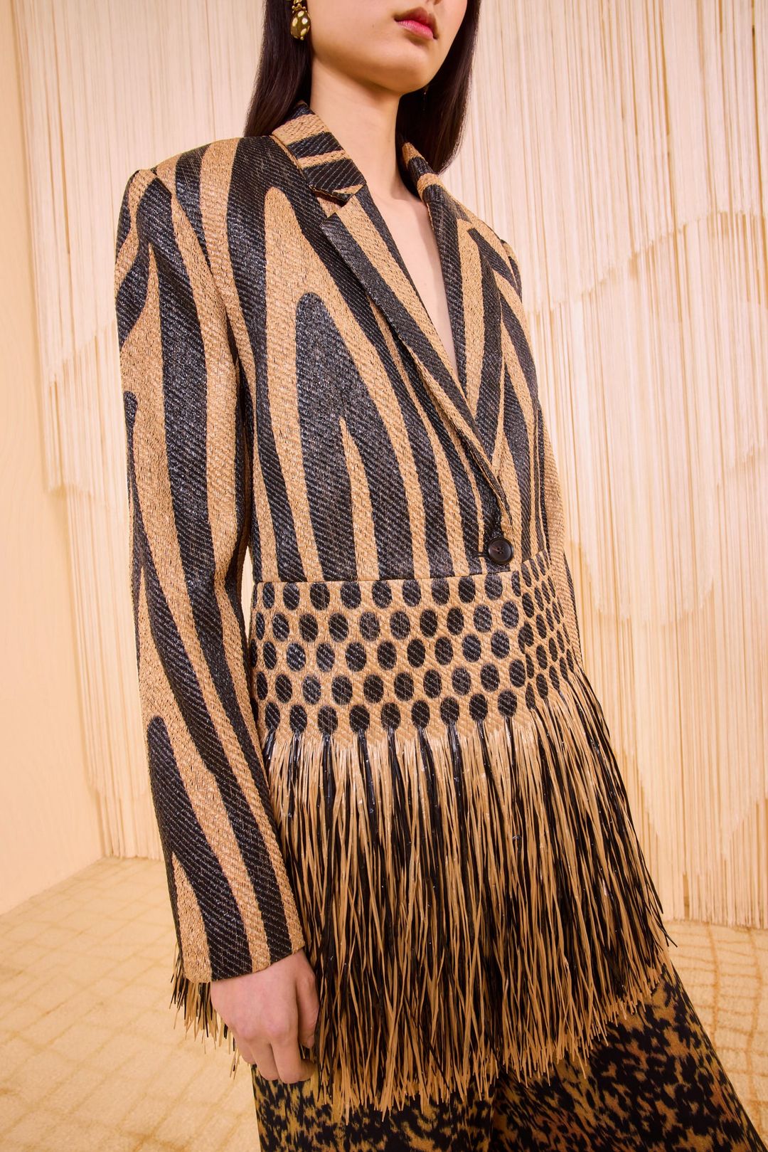 Priya Fringe Blazer - Tapir