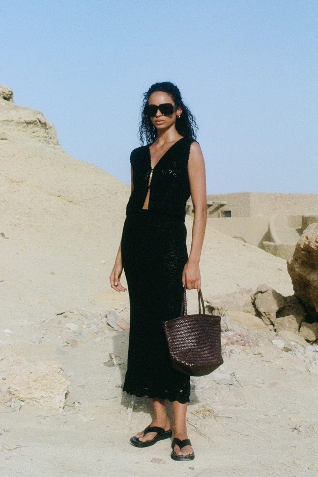 Lula Handmade Crochet Skirt Black