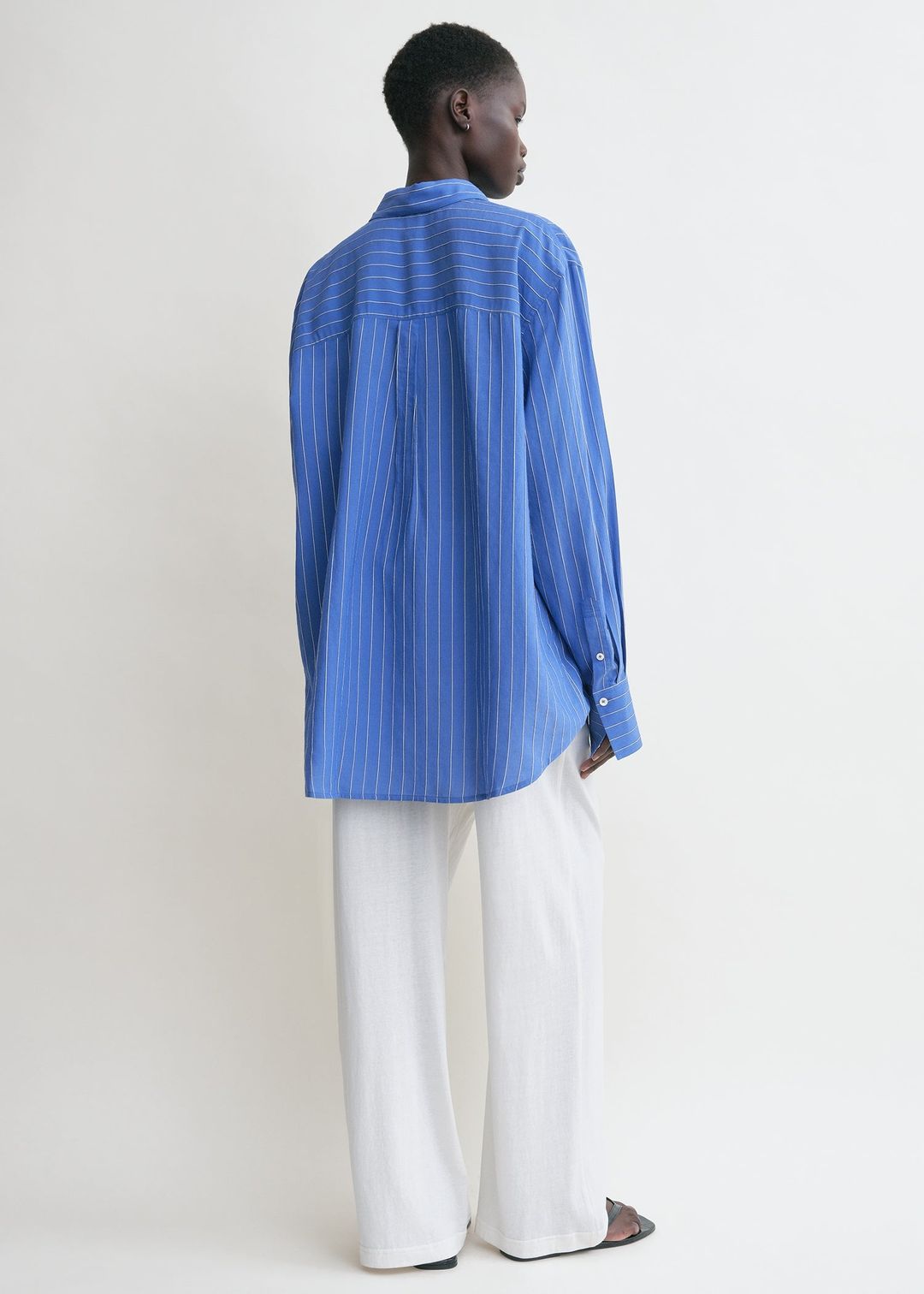 Striped summer shirt cobalt/white #4