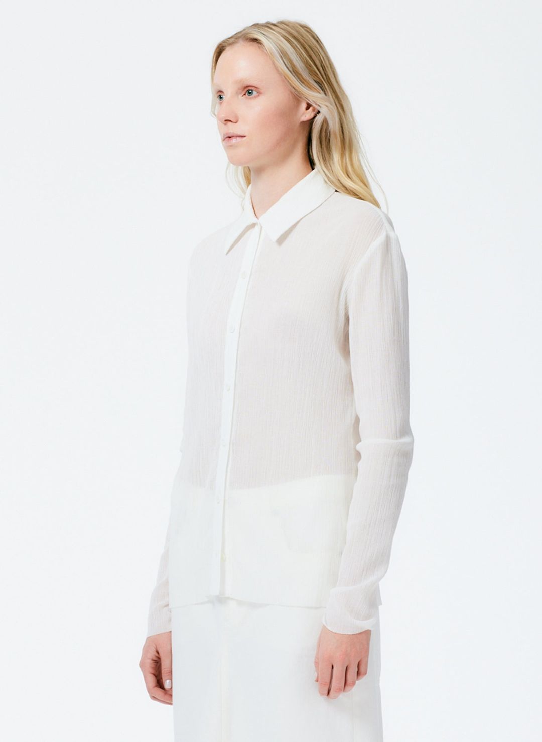 Crepe Gauze Long Sleeve Lean Shirt #4