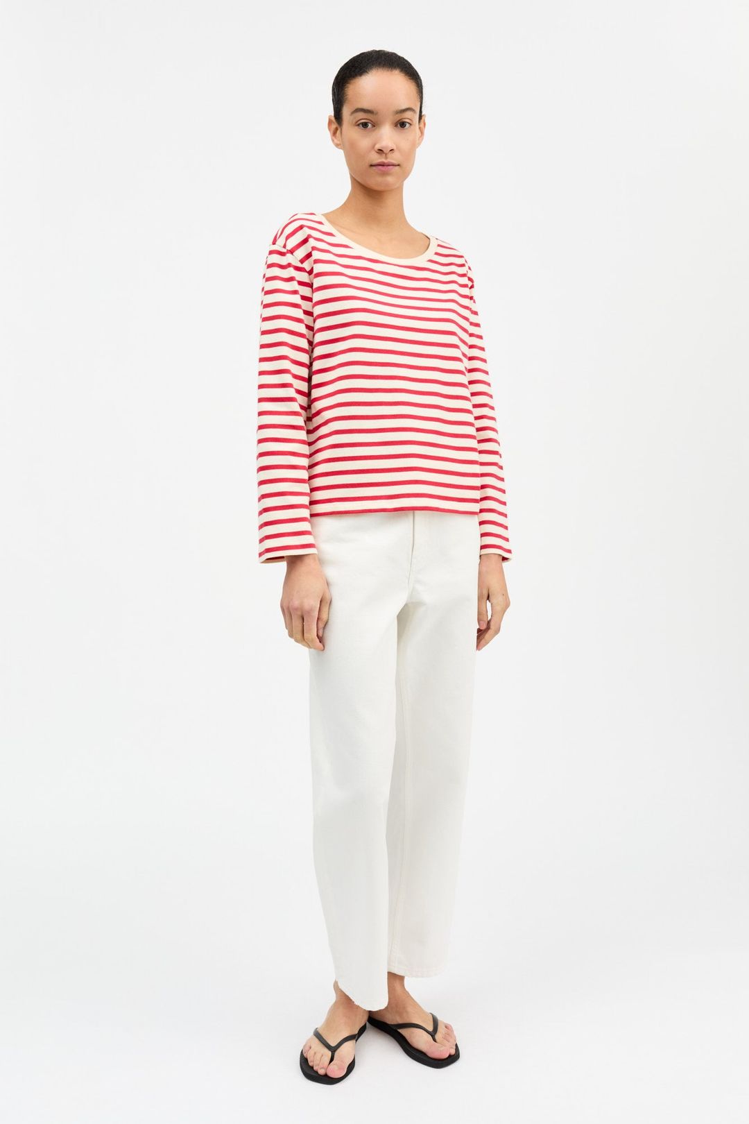 Marron oversized blouse - Off white/Red stripe #3