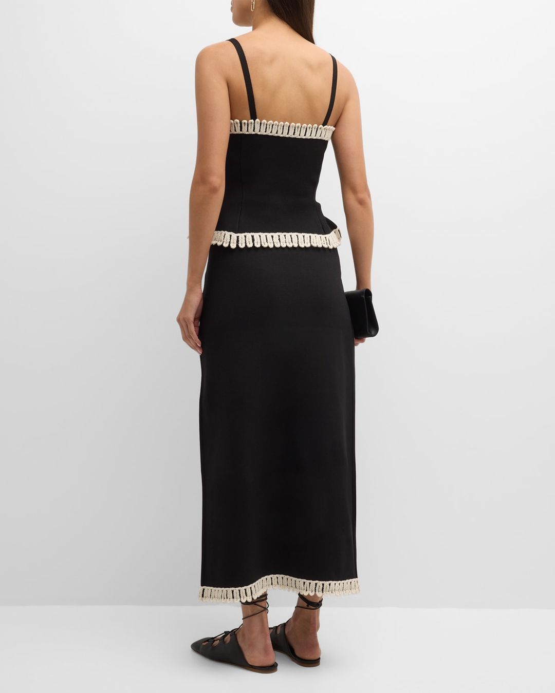 Gabie Side-Slit Braid-Trim Maxi Skirt #4