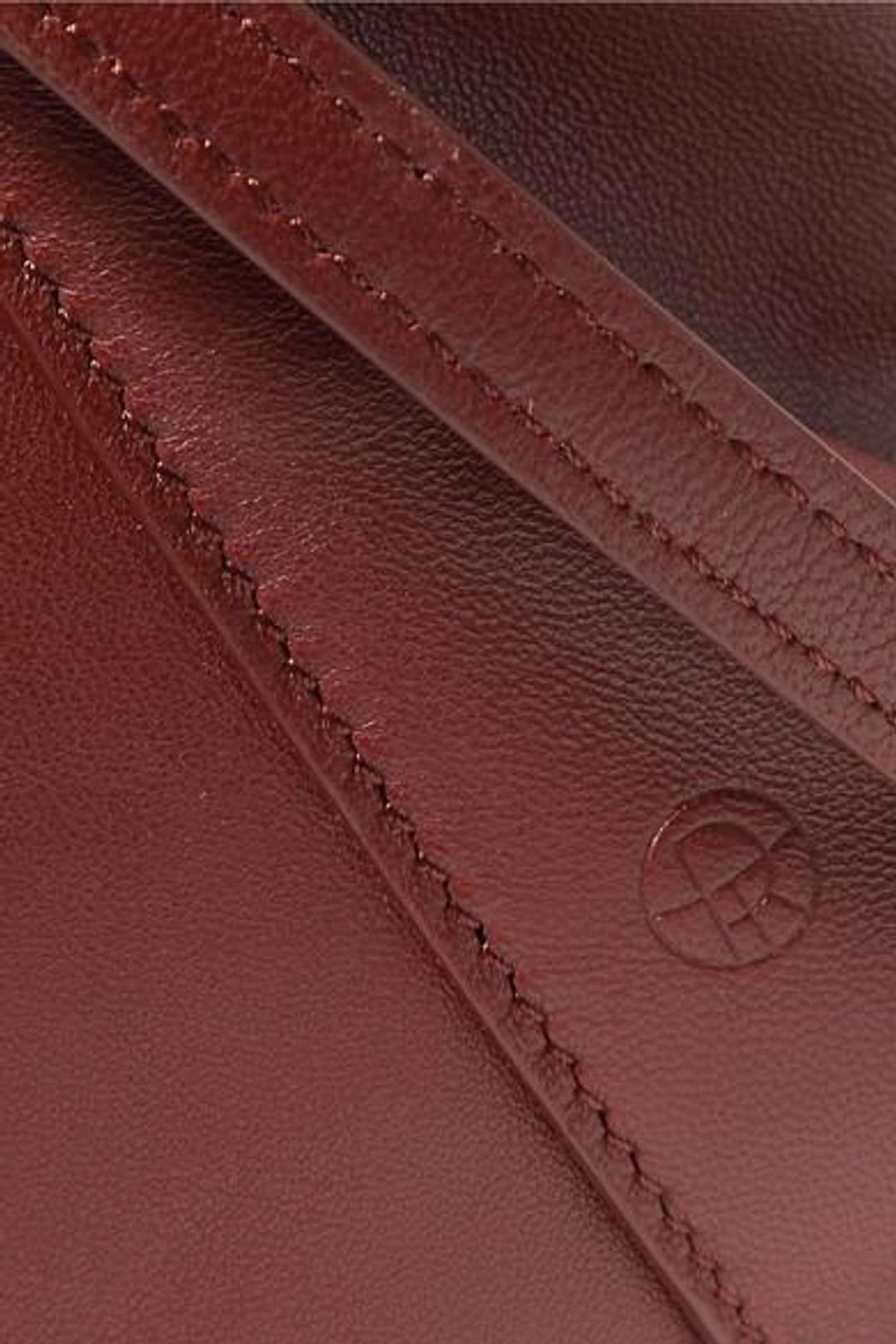 Double Circle Small Leather Tote In Burgundy #3