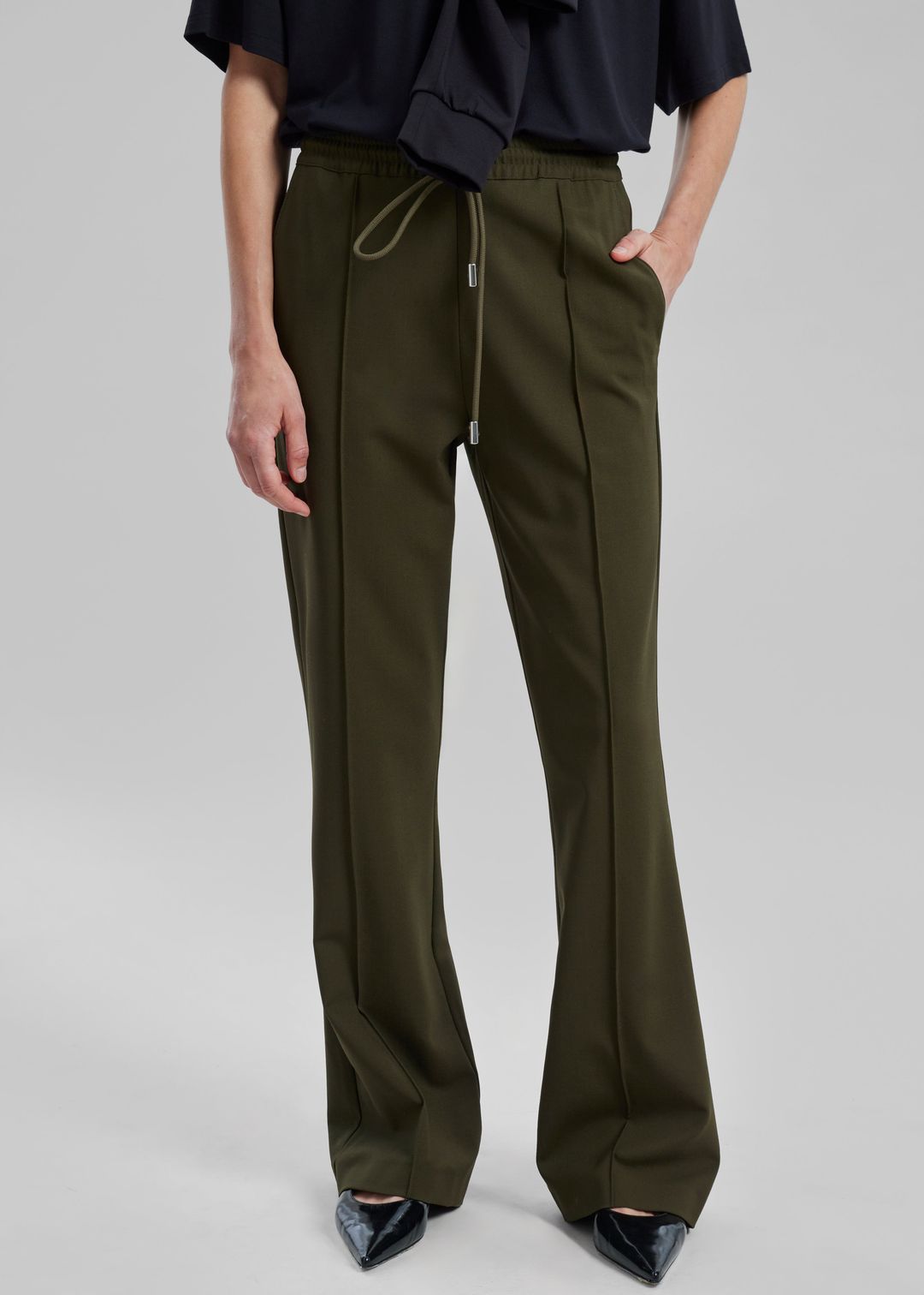 JW Anderson Drawstring Waist Tailored Trousers - Olive