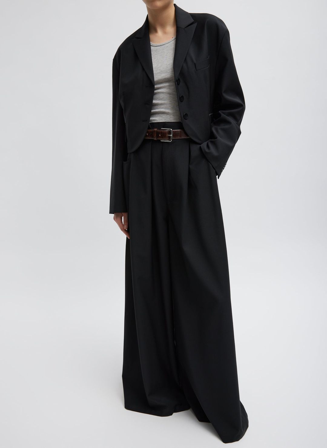 Tropical Wool Walker Wide Leg Pant #8