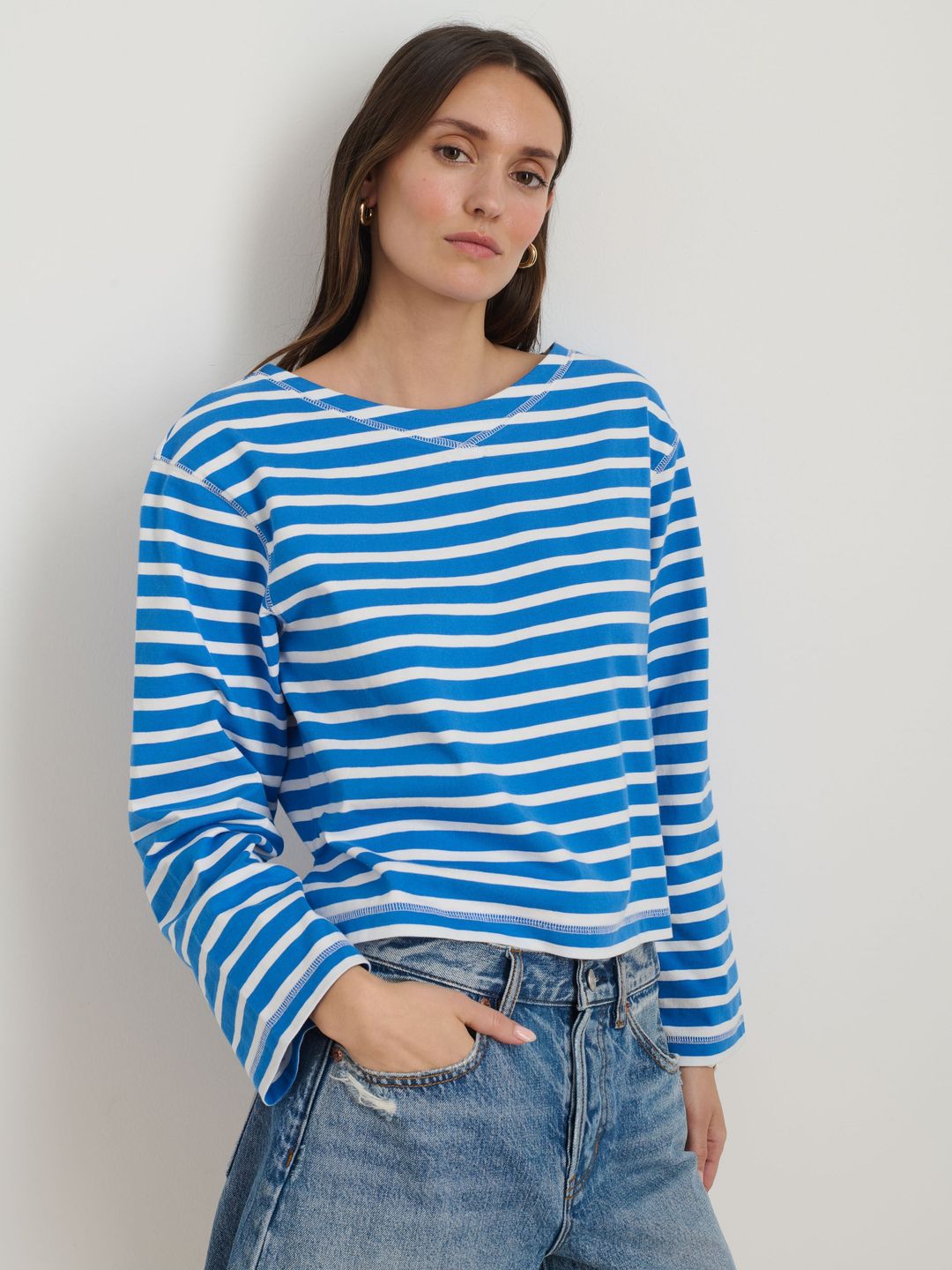 Marseille Striped Boatneck Tee In Cotton #6