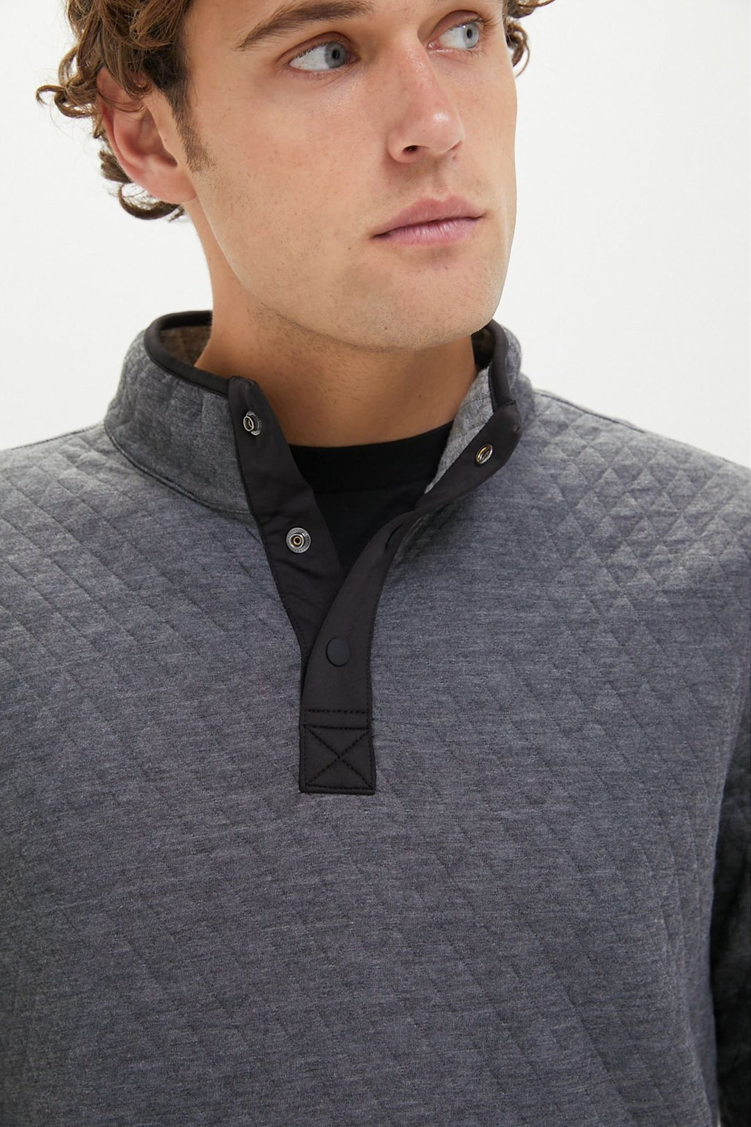 Charcoal Heather Gray Corbet Reversible Pullover #6