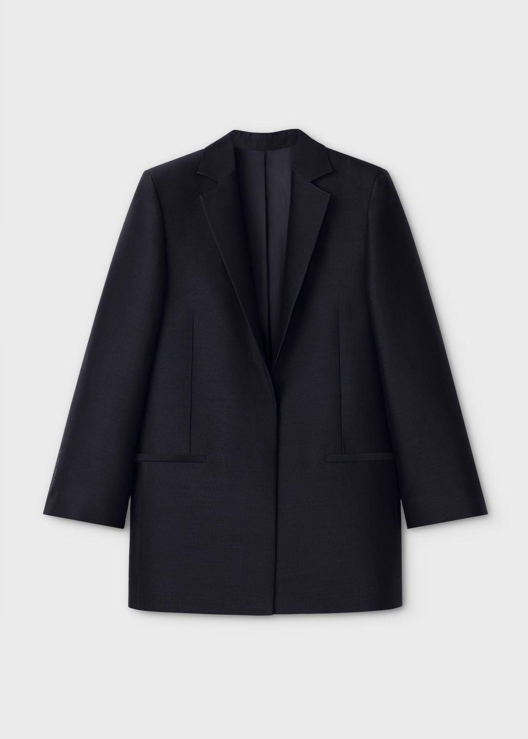 Wool silk evening blazer black #5