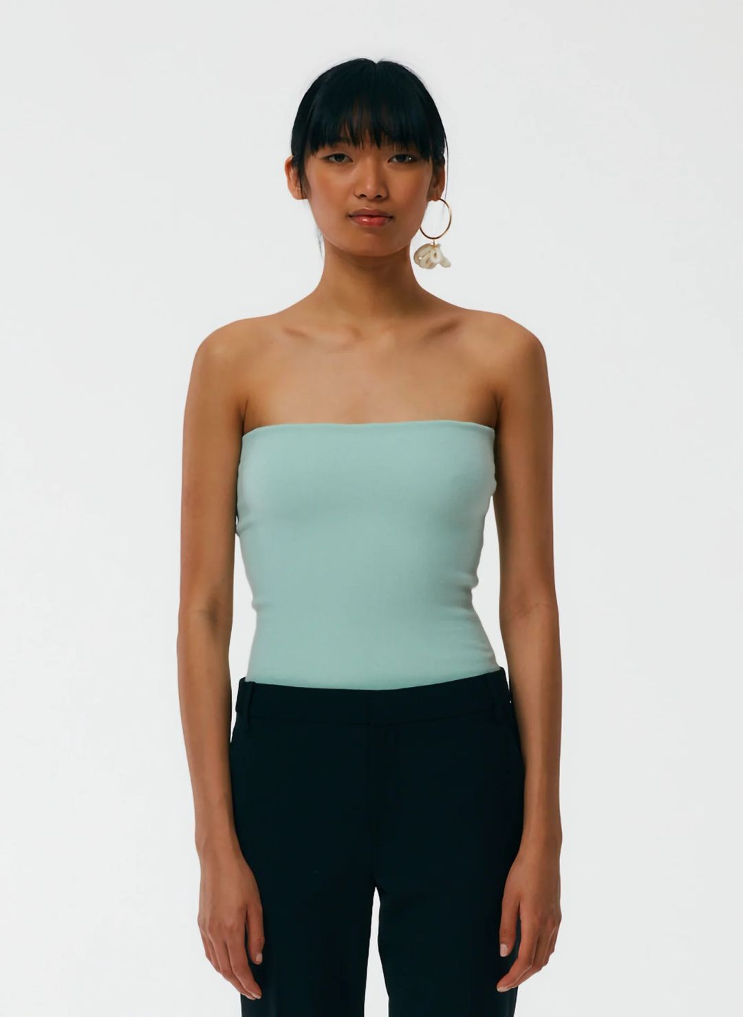 Compact Stretch Cashmere Tube Top