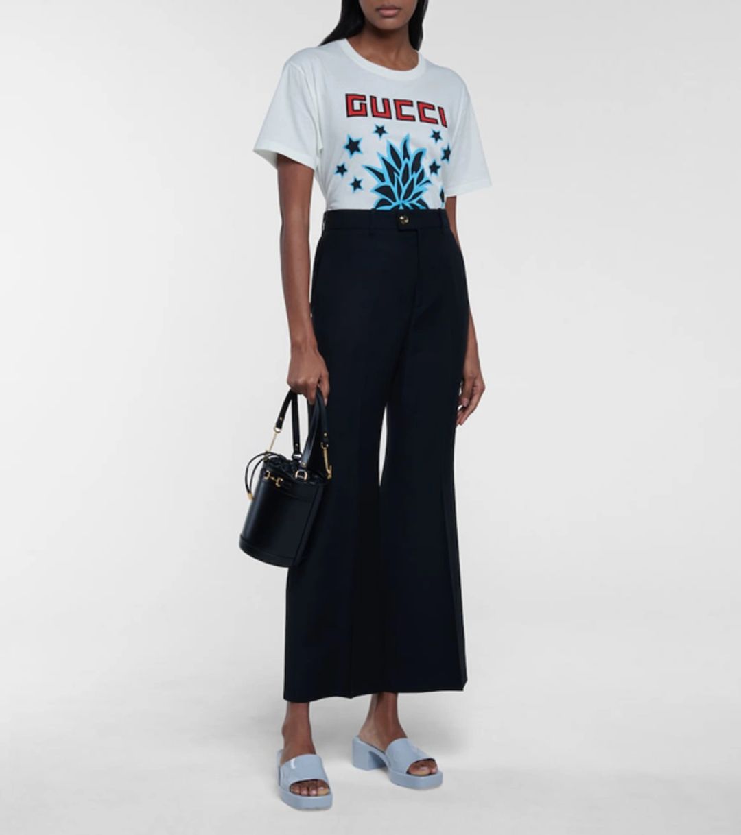 Rubber Logo Platform Slide Sandal In Light Blue #3