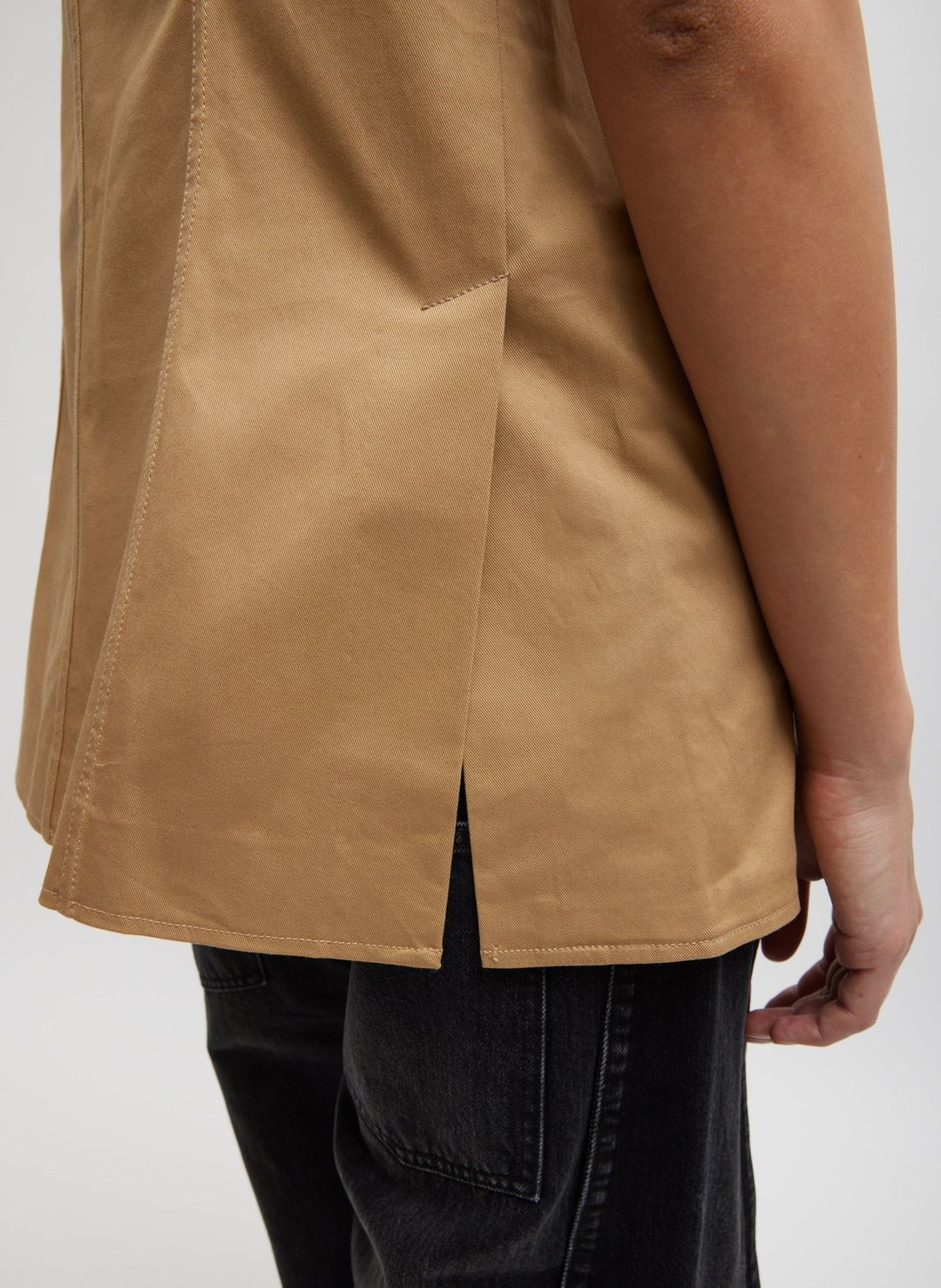 Chino Slit Front Sleeveless Tunic #3