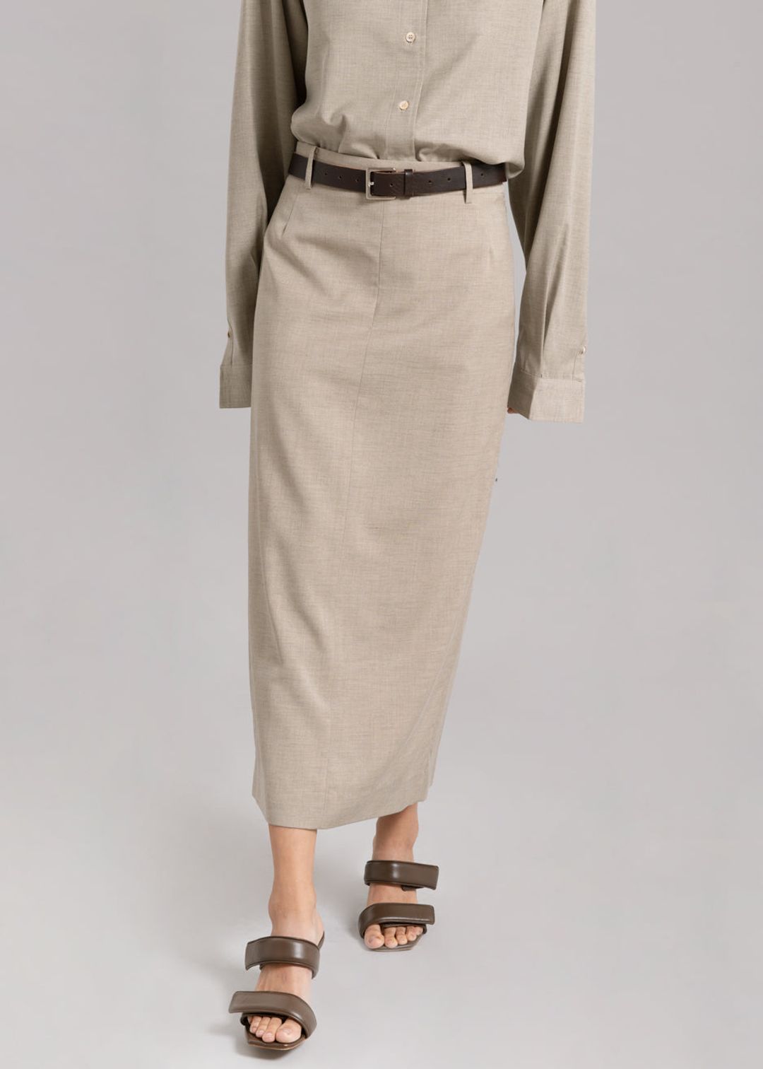 Eli Pencil Skirt - Taupe Melange #5
