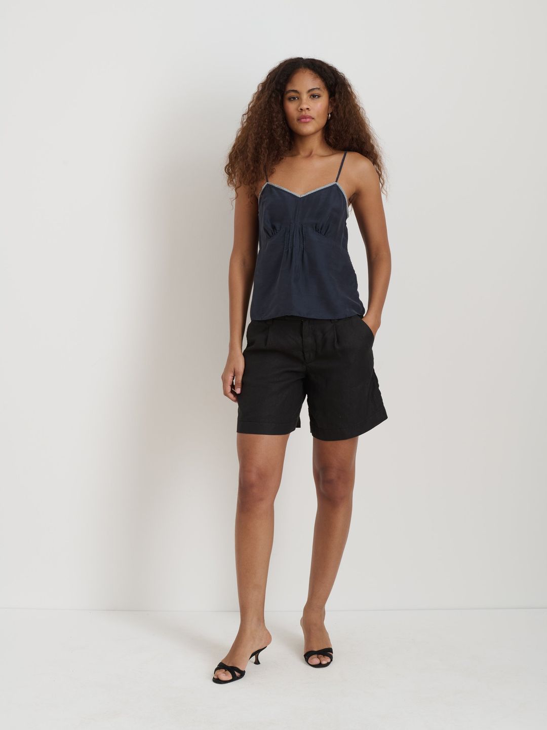 Luna Pleated Short In Linen #7
