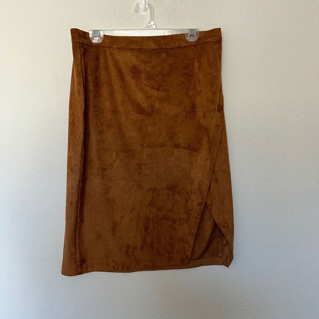 Abercrombie and Fitch Faux Suede Skirt with Slit #4